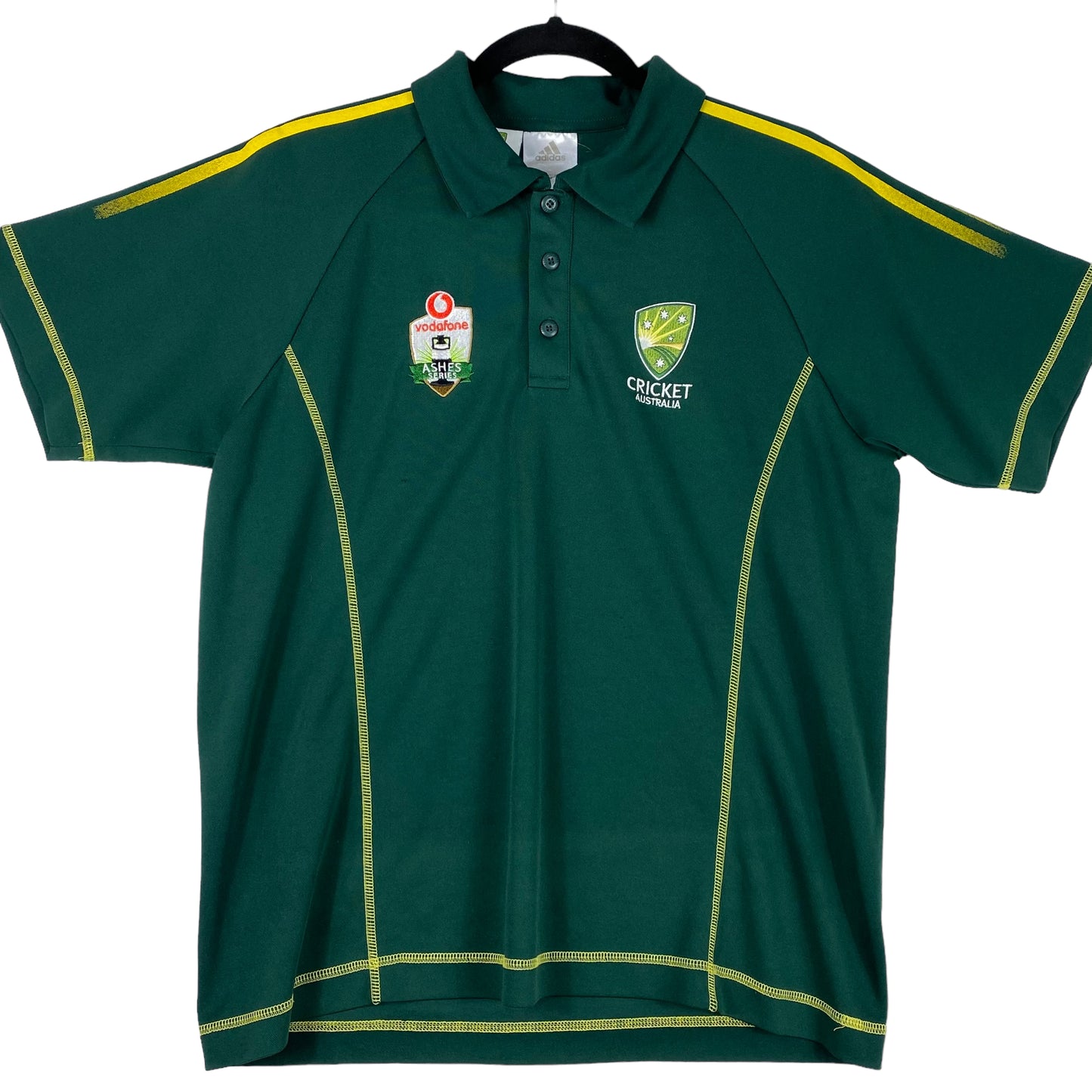 Adidas 2000's Cricket Australia Ashes Green Sport Polo Shirt Size S
