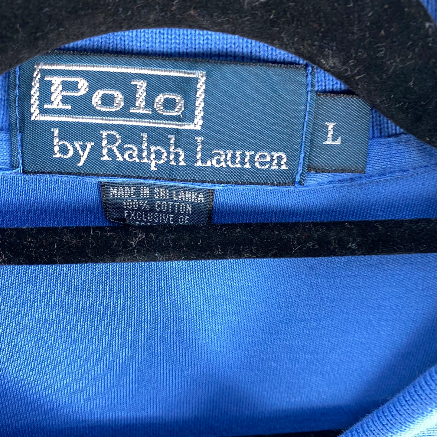 Vintage Polo Ralph Lauren 90's Blue Oversized Stretch Cotton Polo Shirt Size L