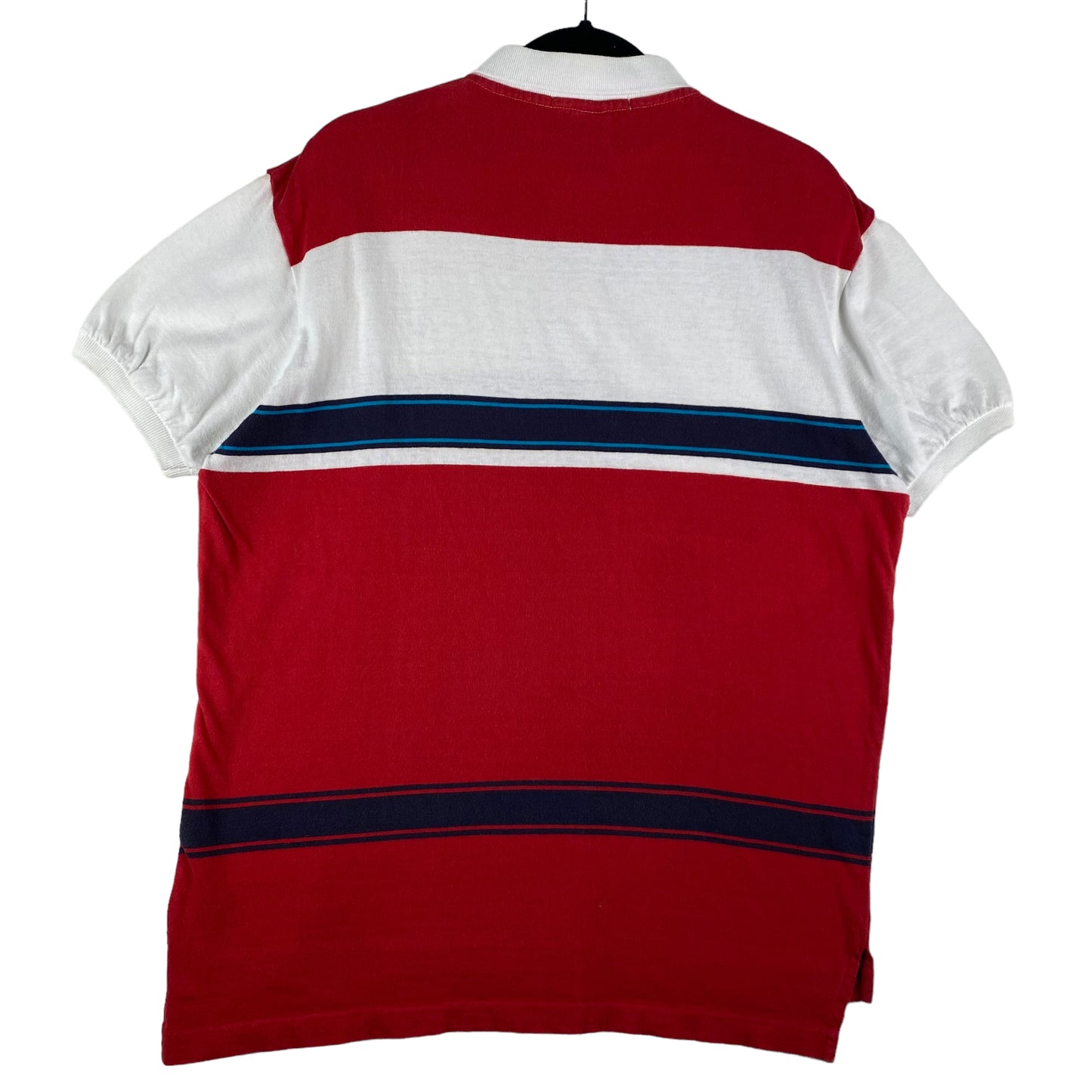Vintage Nautica 90's Red White & Blue Polo Shirt Size L