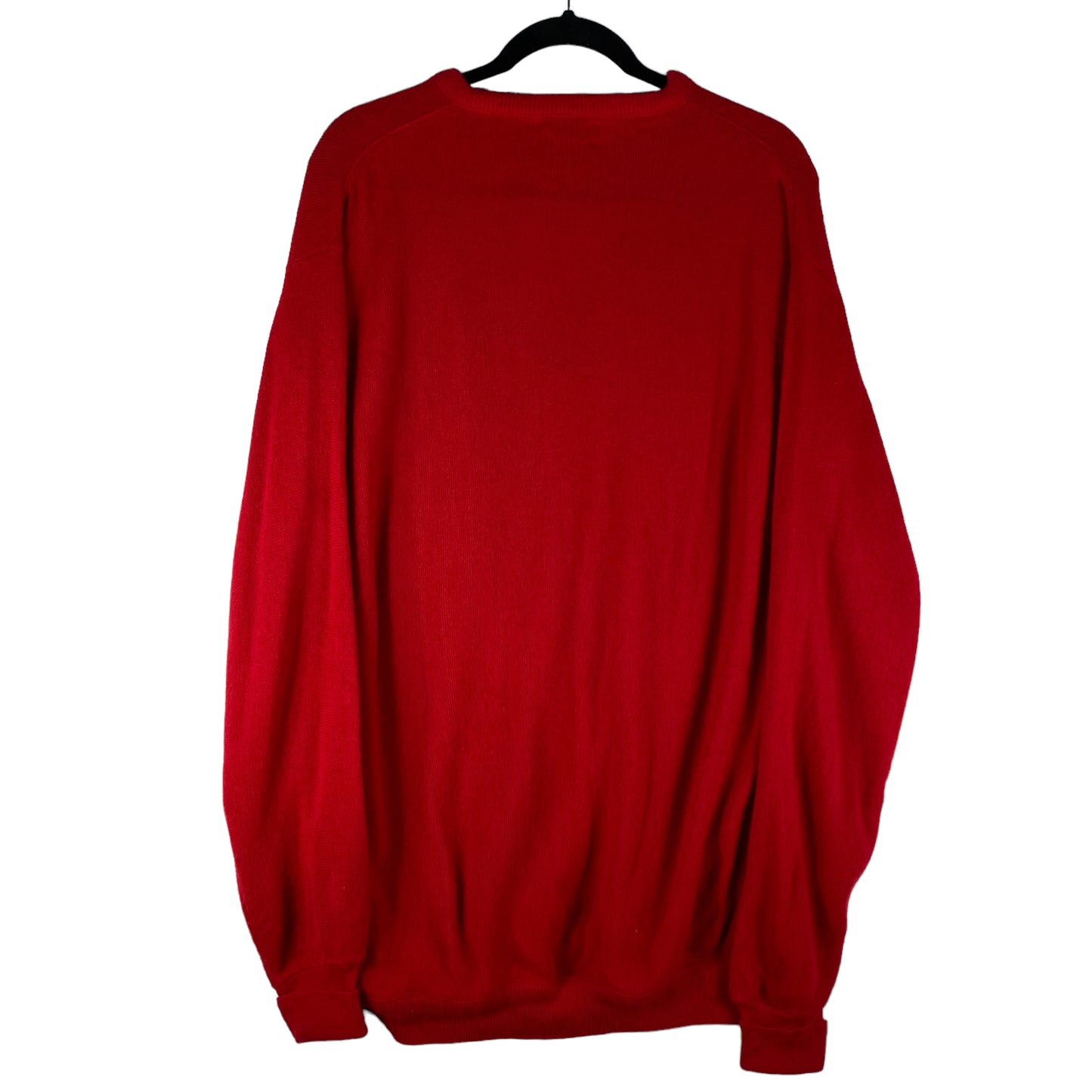Vintage Izod Lacoste 80's Red Acrylic USA Made Knit Sweater Size L