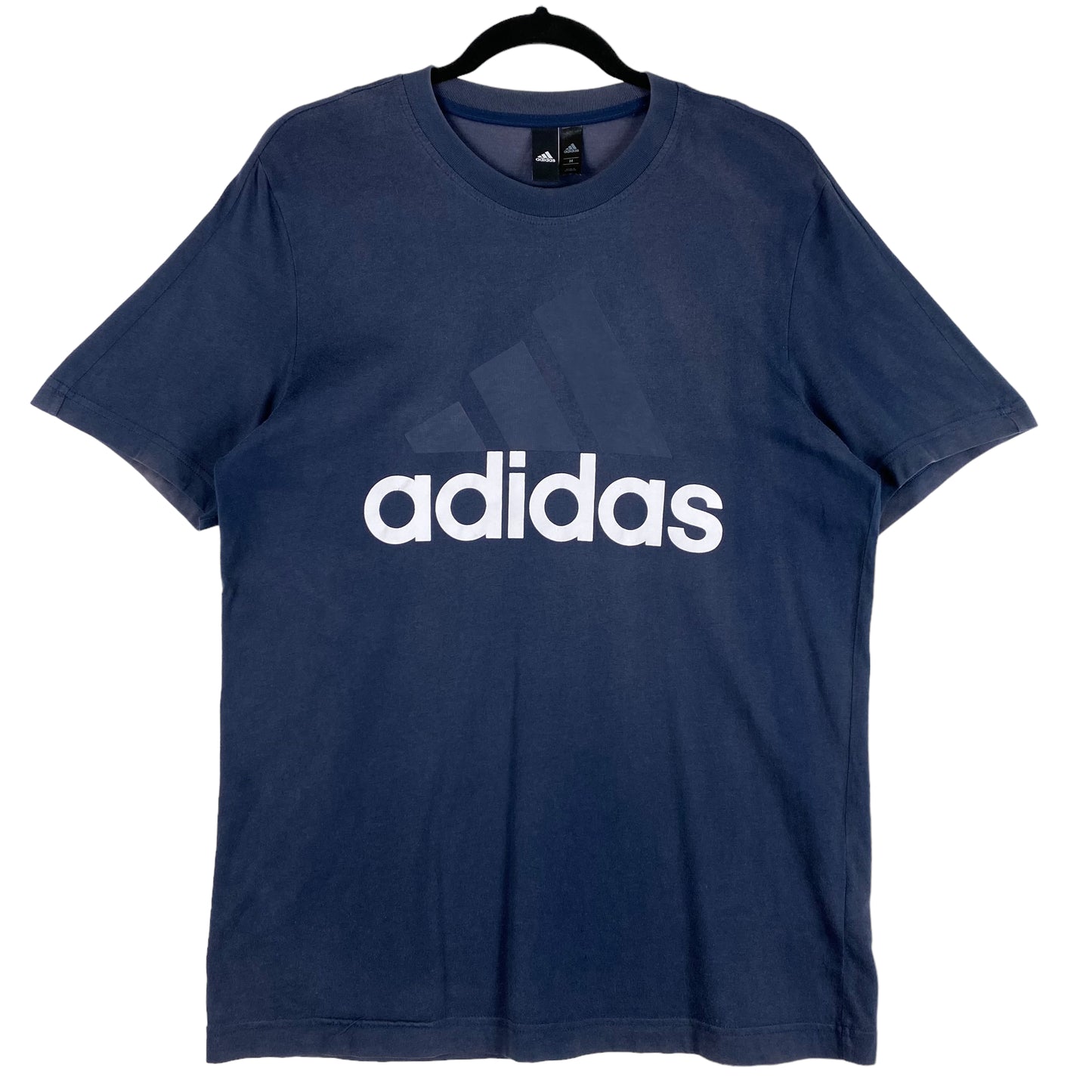 Adidas Dark Blue Monogram Cotton Tee Shirt Size M