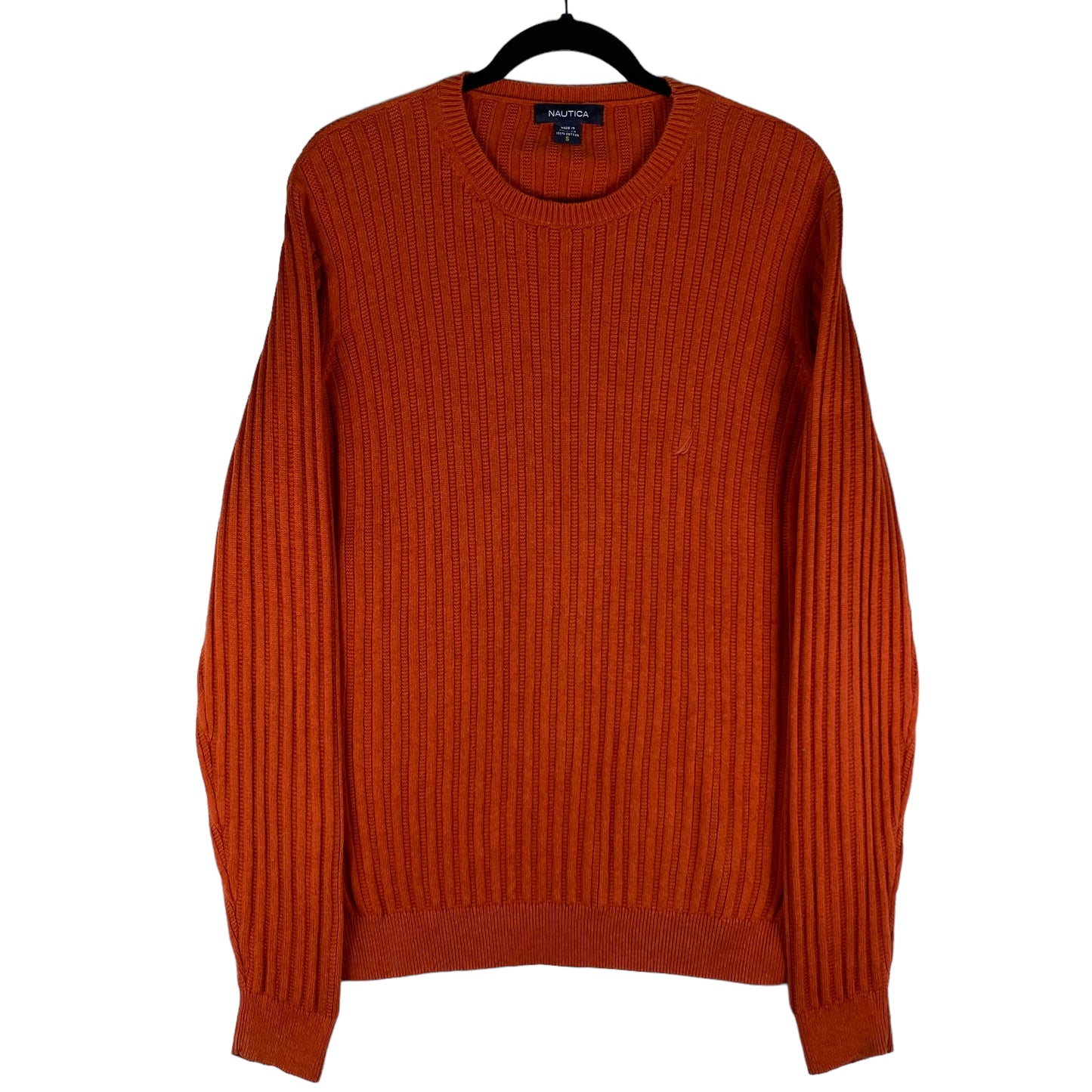 Vintage Nautica 2000's Orange Cable Knit Sweater Size S