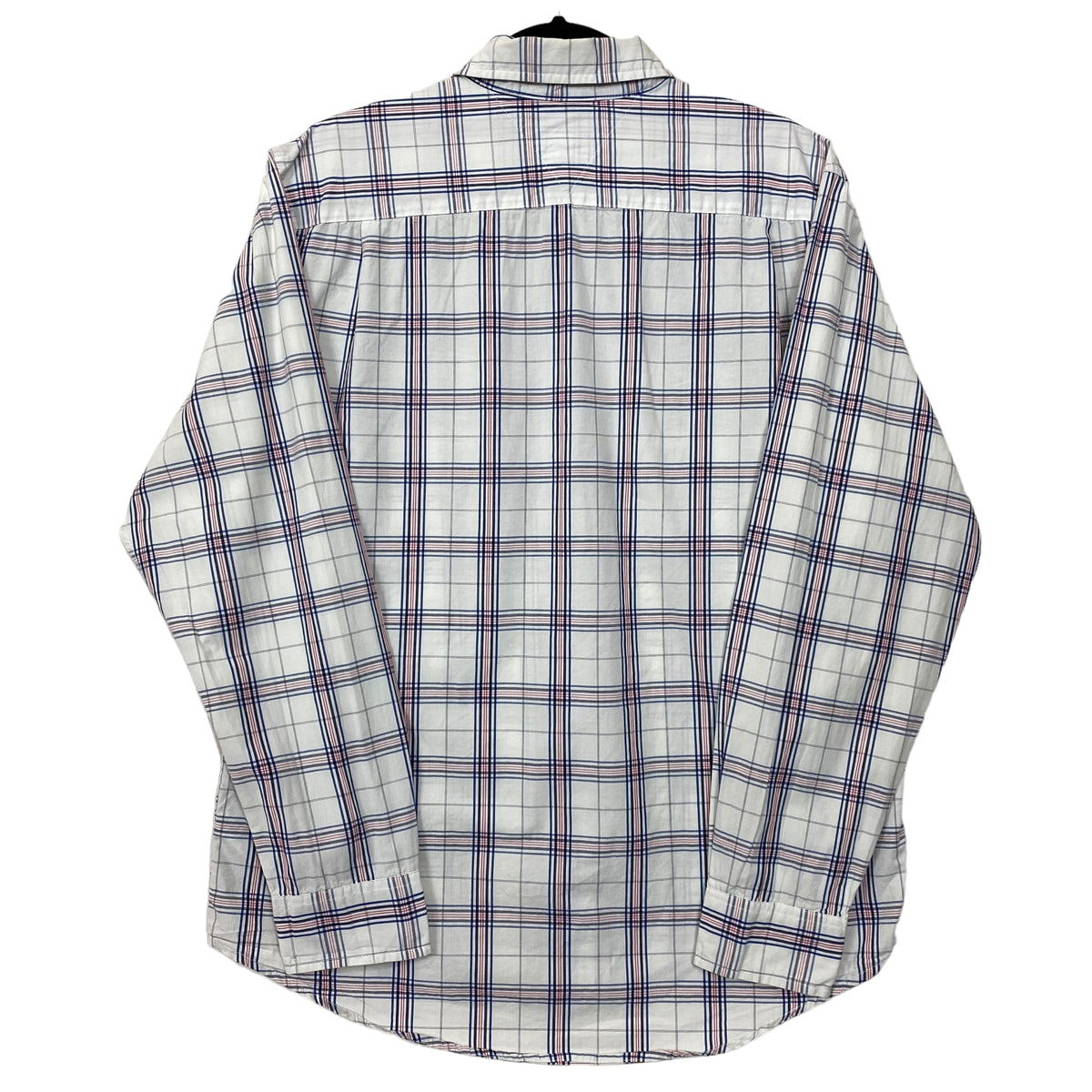 Tommy Hilfiger White Checkered Classic Fit Long Sleeve Dress Shirt Size L