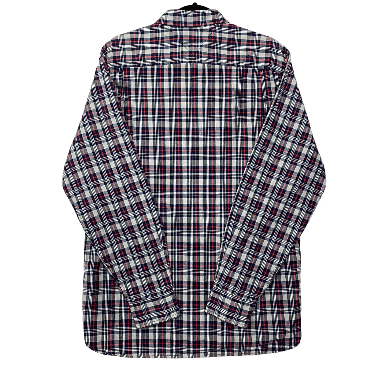 Tommy Hilfiger Dark Blue & Grey Checkered Long Sleeve Dress Shirt Size M