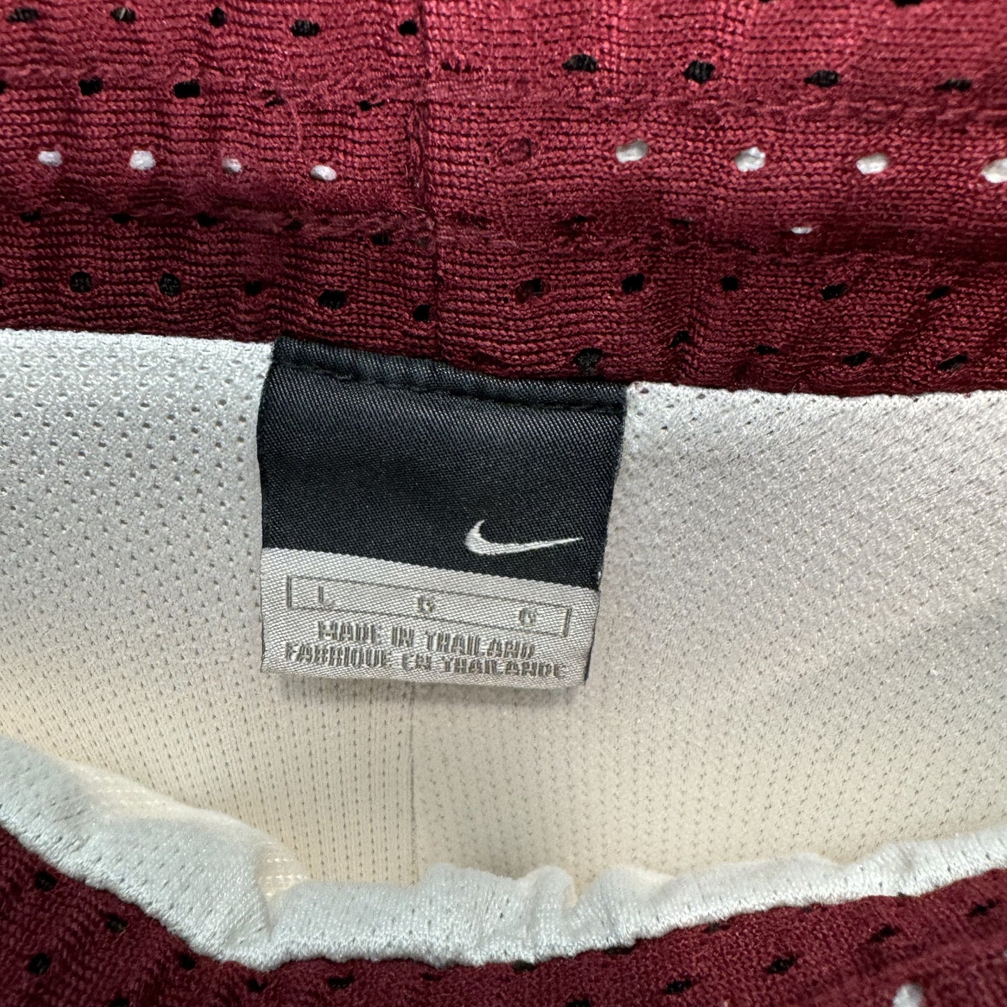 Vintage Nike Air 2000's Maroon Brown & White Basketball Sport Shorts Size L