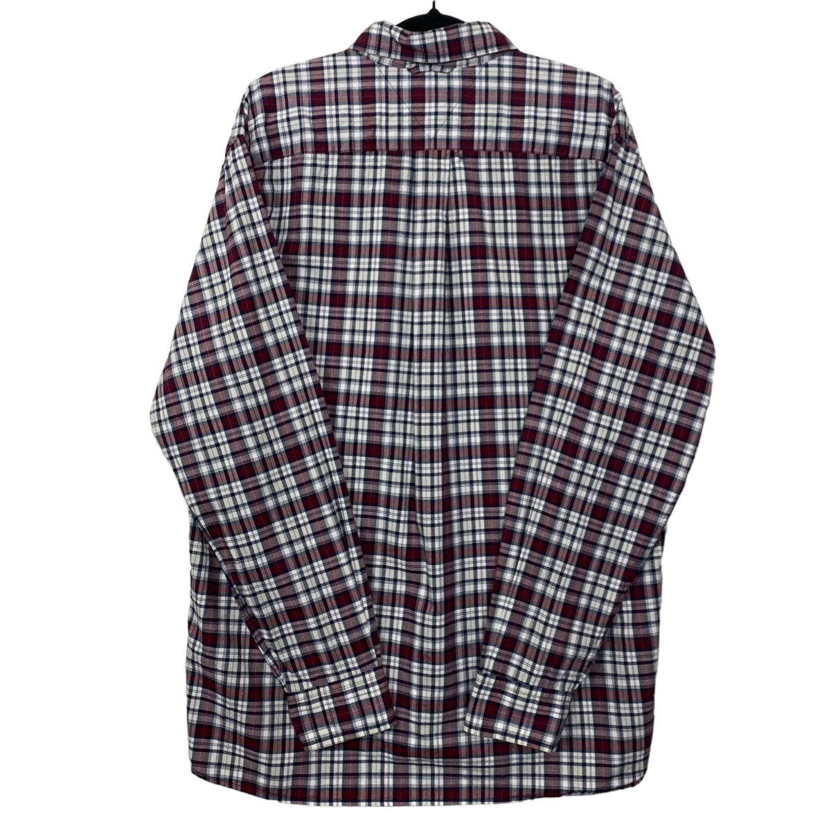 Tommy Hilfiger Maroon Brown Checkered Long Sleeve Dress Shirt Size M