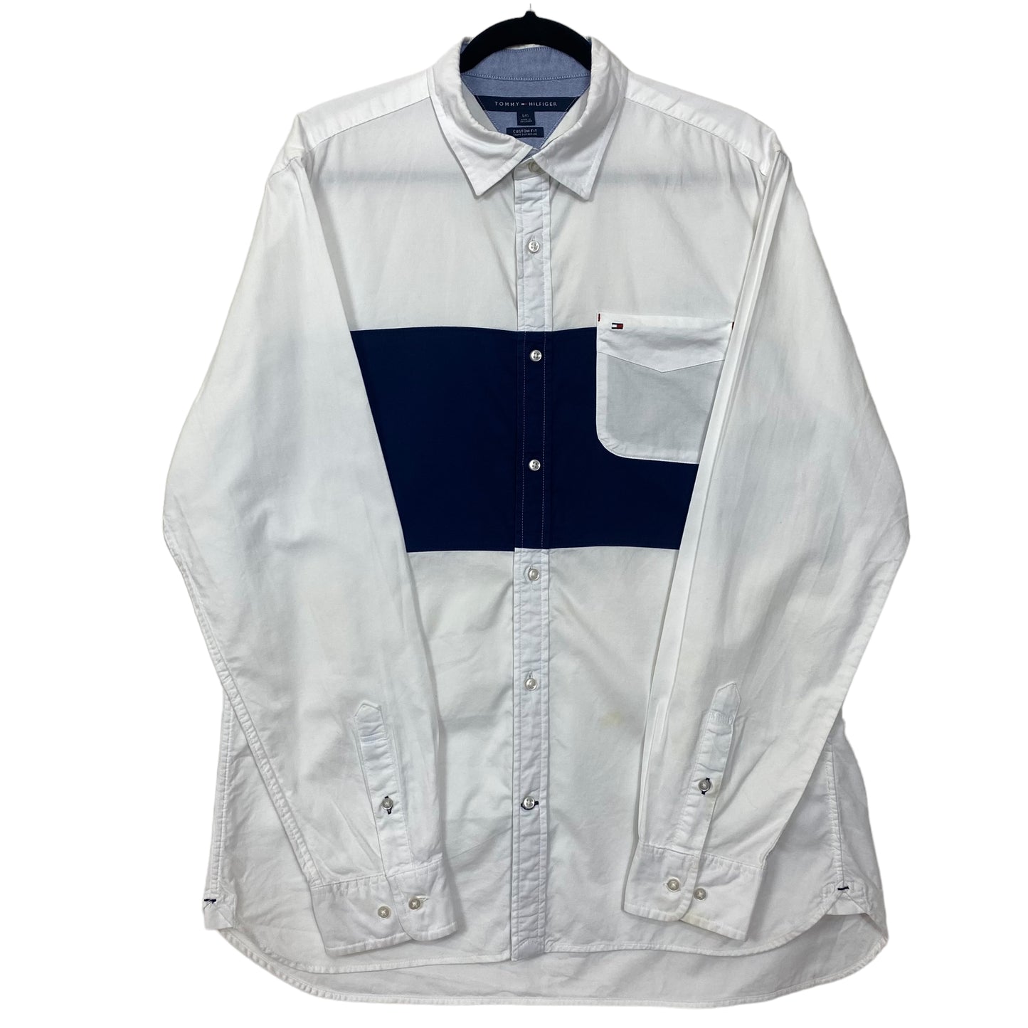 Tommy Hilfiger White Long Sleeve Dress Shirt Size L