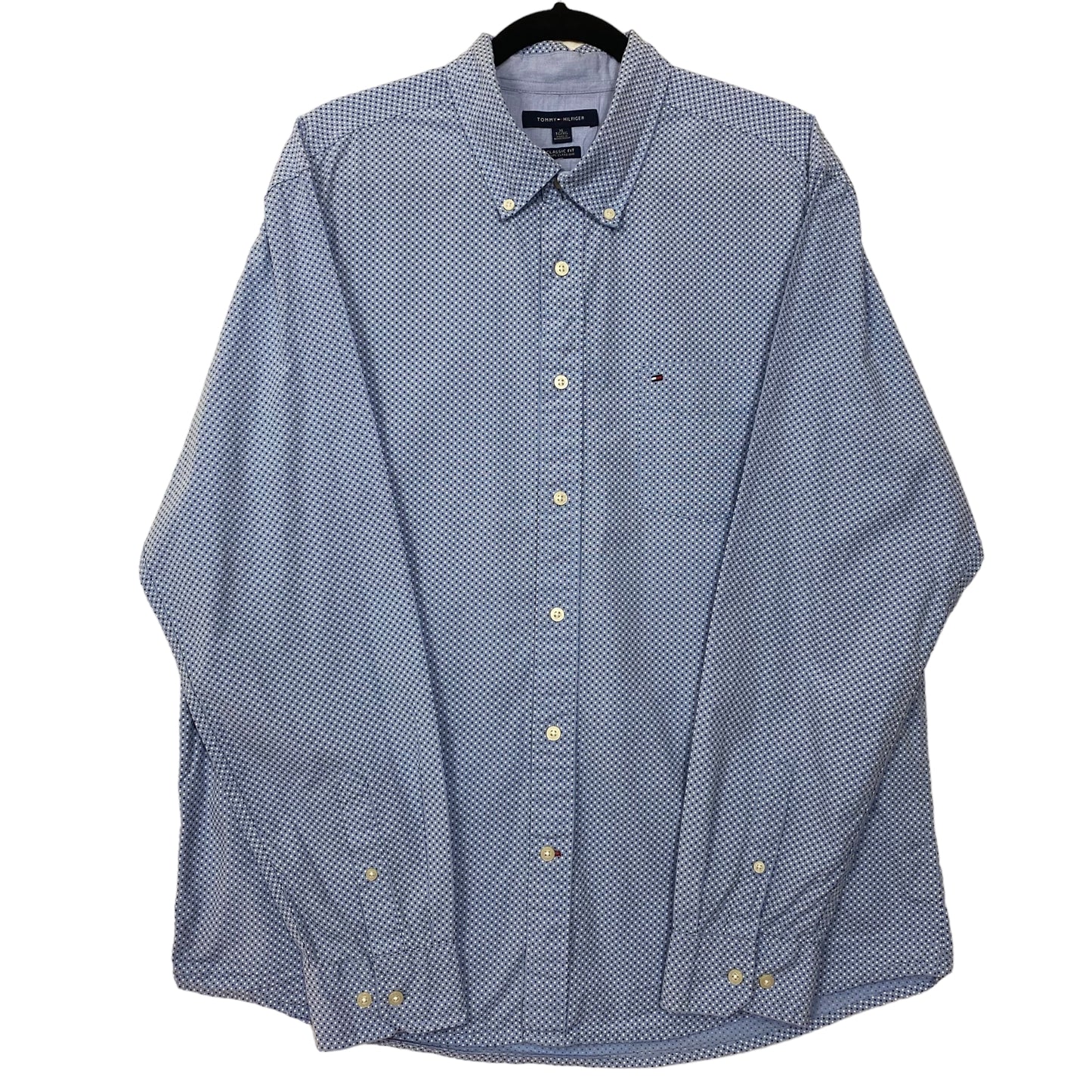 Tommy Hilfiger Blue Classic Fit Long Sleeve Dress Shirt Size XL