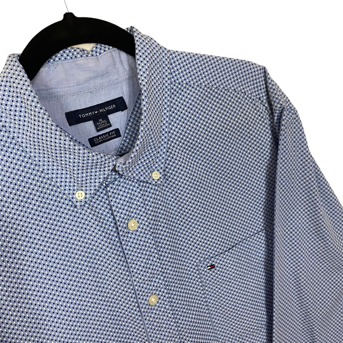 Tommy Hilfiger Blue Classic Fit Long Sleeve Dress Shirt Size XL