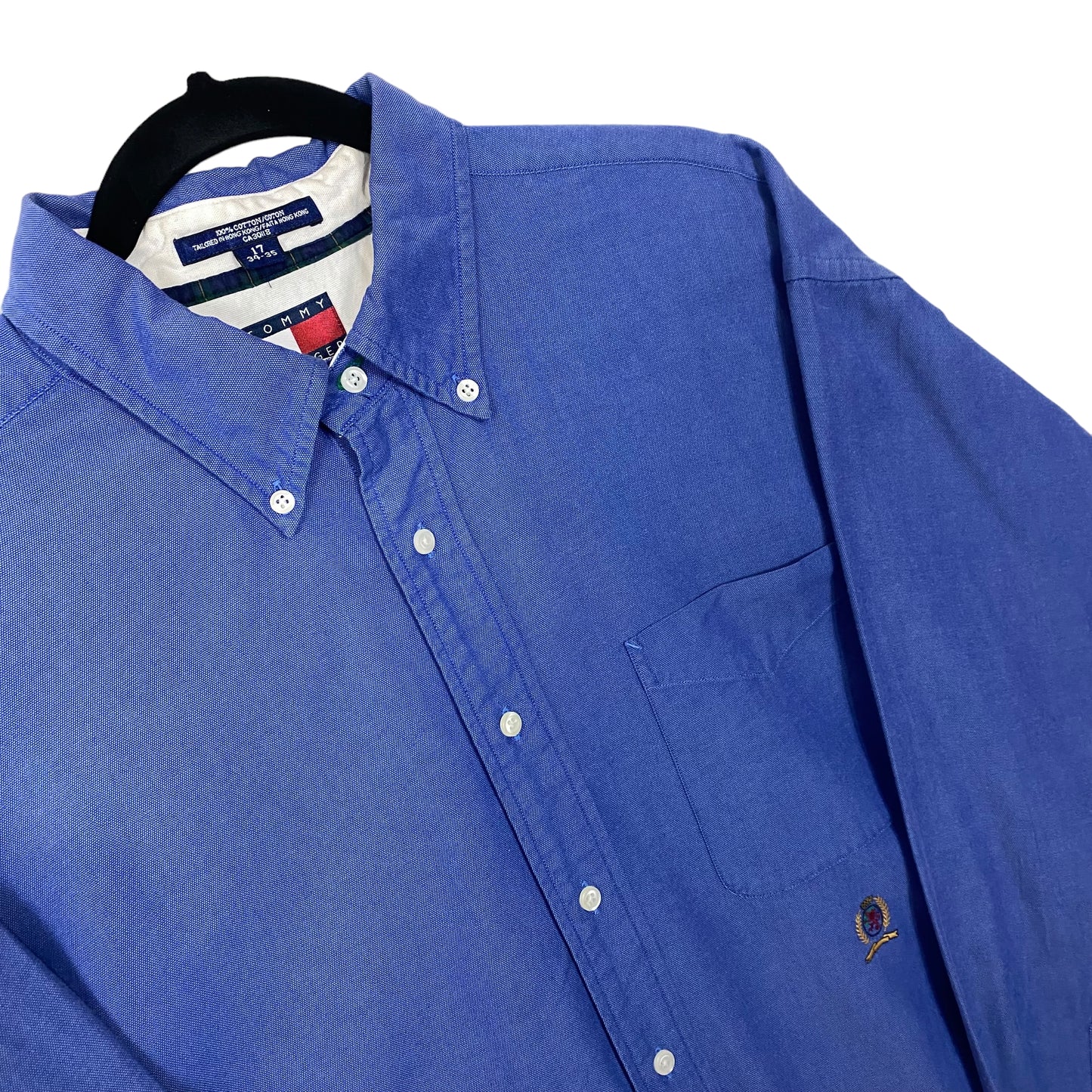 Vintage Tommy Hilfiger 90's Blue Long Sleeve Dress Shirt Size XL