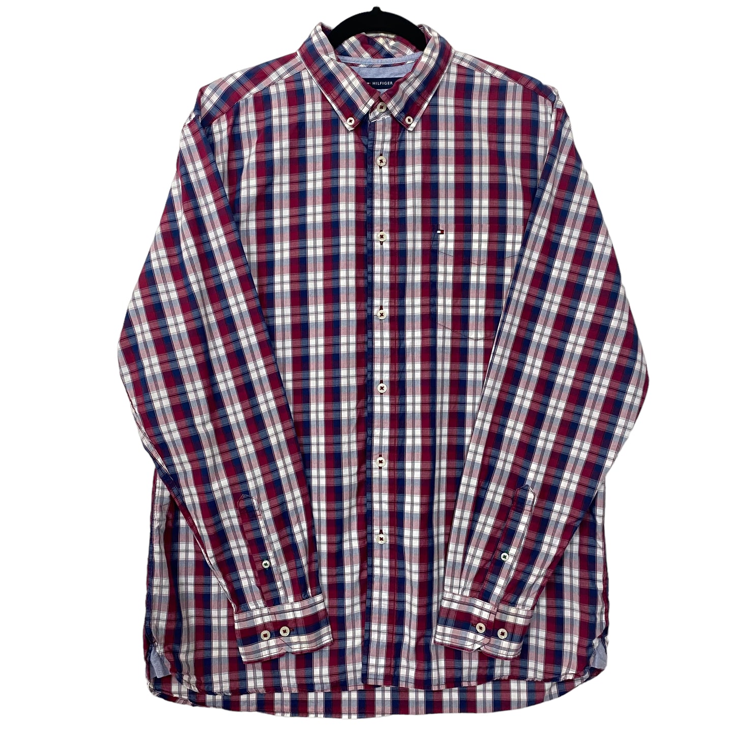 Tommy Hilfiger Maroon Brown Long Sleeve Classic Dress Shirt Size L
