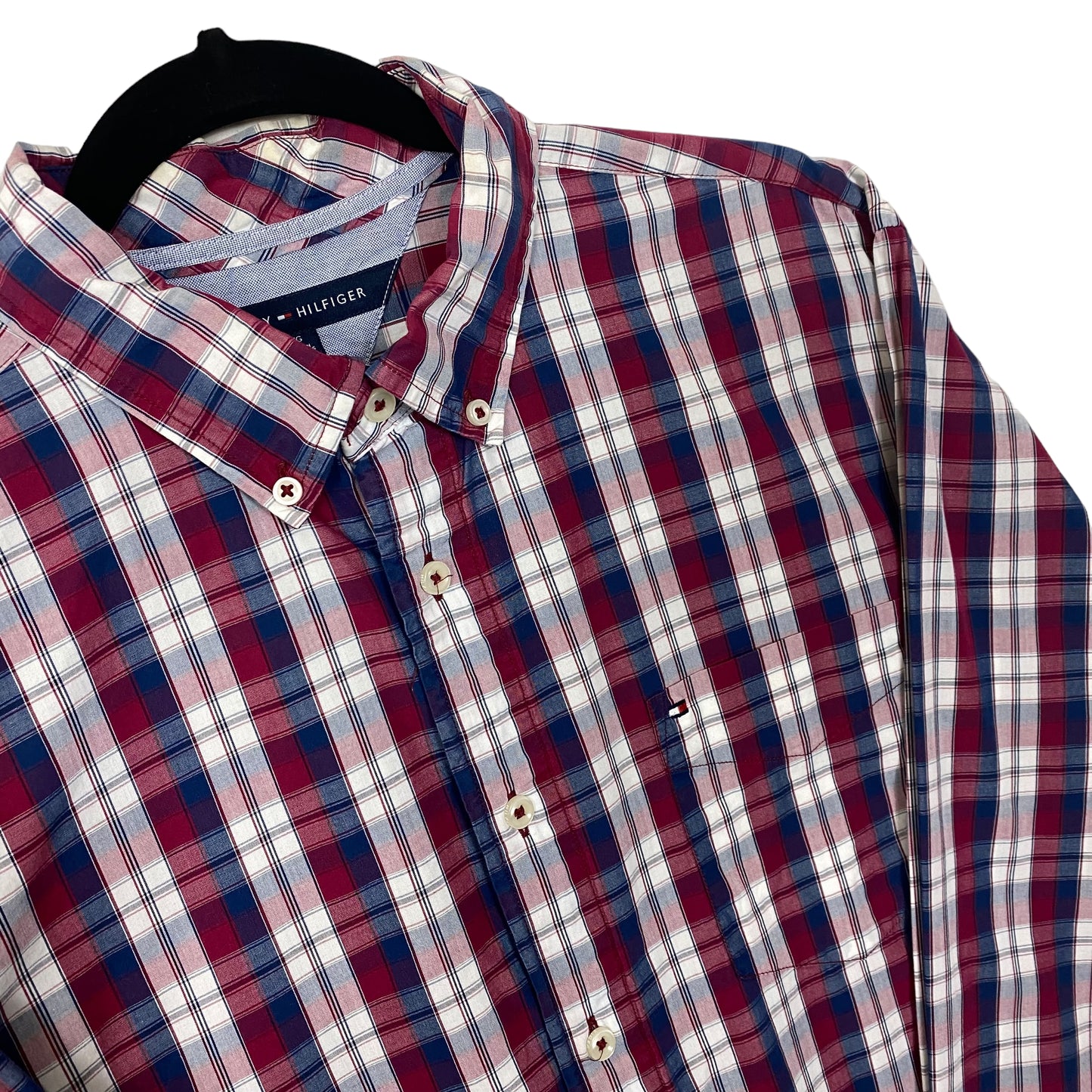 Tommy Hilfiger Maroon Brown Long Sleeve Classic Dress Shirt Size L