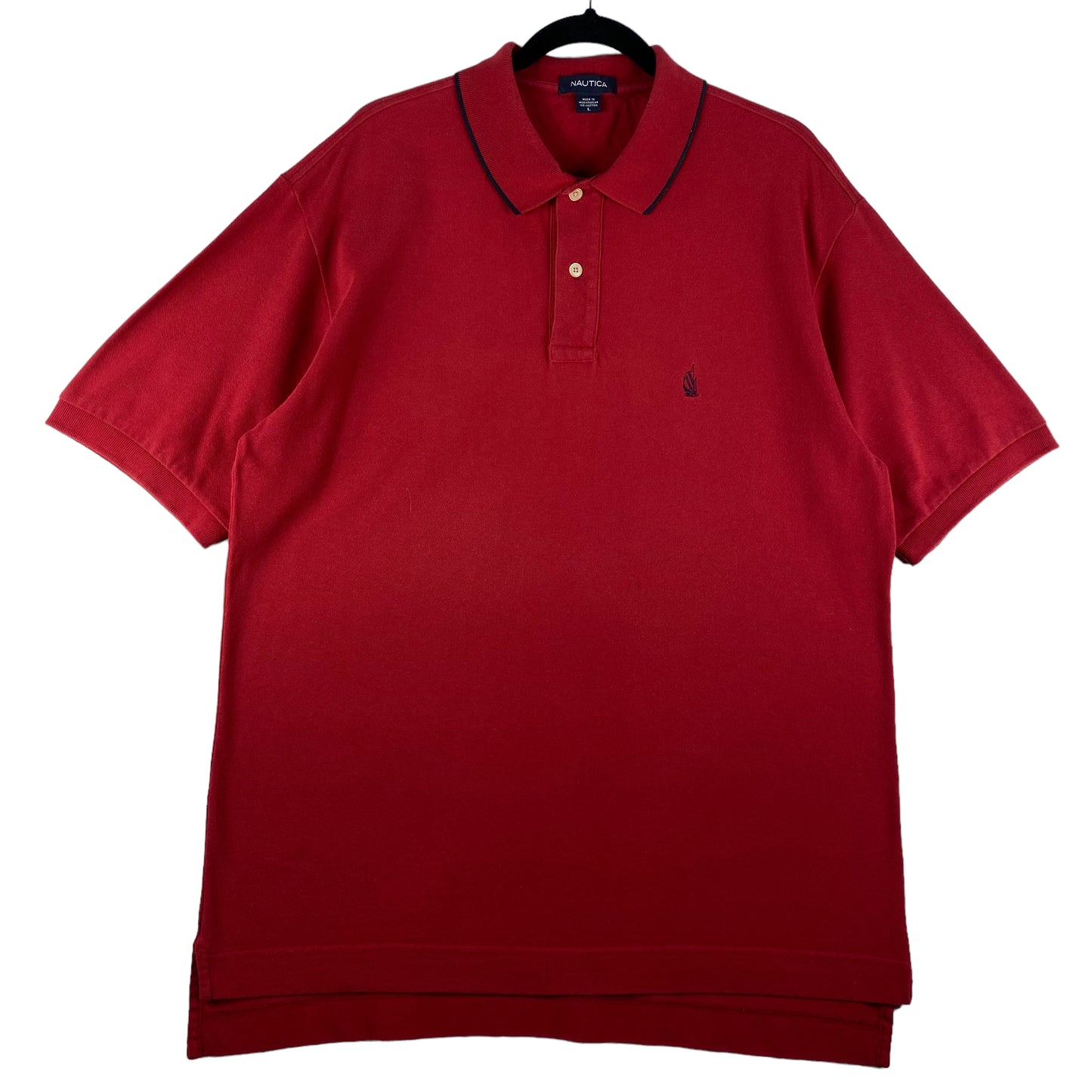 Vintage Nautica 2000's Red Cotton Polo Shirt Size L