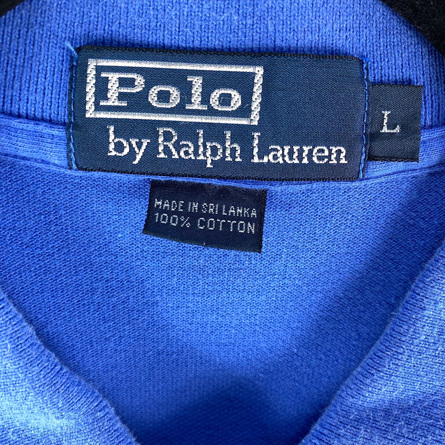 Vintage Polo Ralph Lauren 90's Blue Cotton Polo Shirt Size L