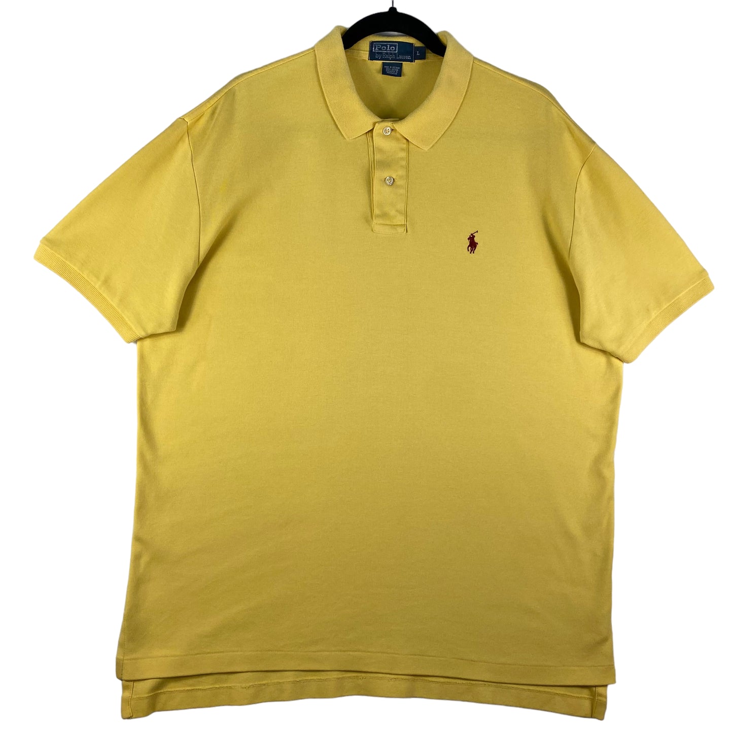 Vintage Polo Ralph Lauren 90's Yellow Stretch Cotton Polo Shirt Size L