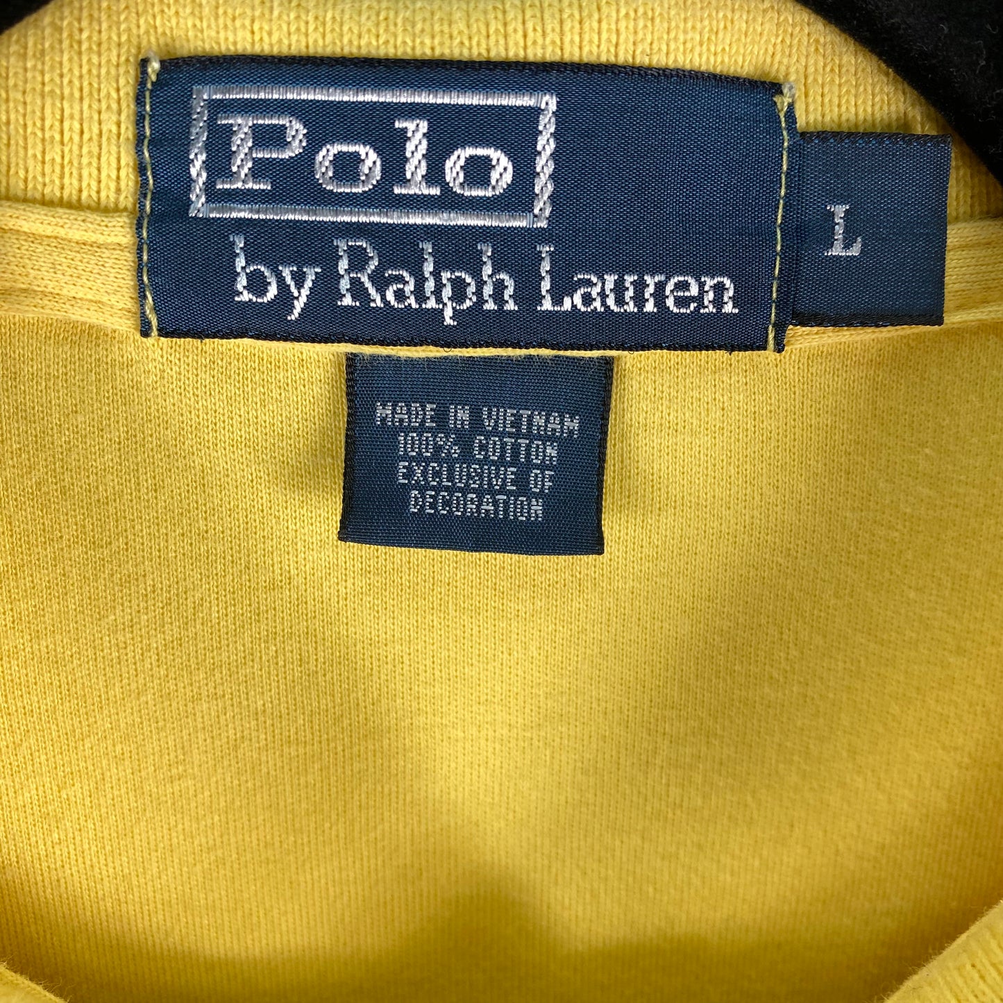 Vintage Polo Ralph Lauren 90's Yellow Stretch Cotton Polo Shirt Size L