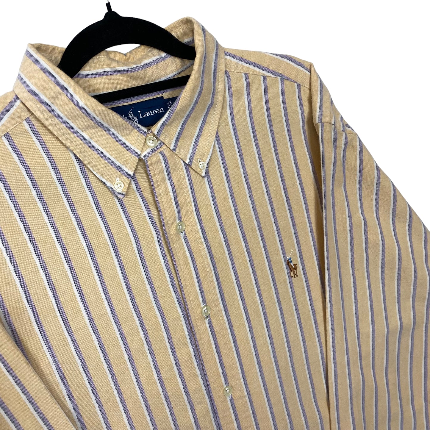 Vintage Polo Ralph Lauren 90's Light Orange Thick Blend Dress Shirt Size XL