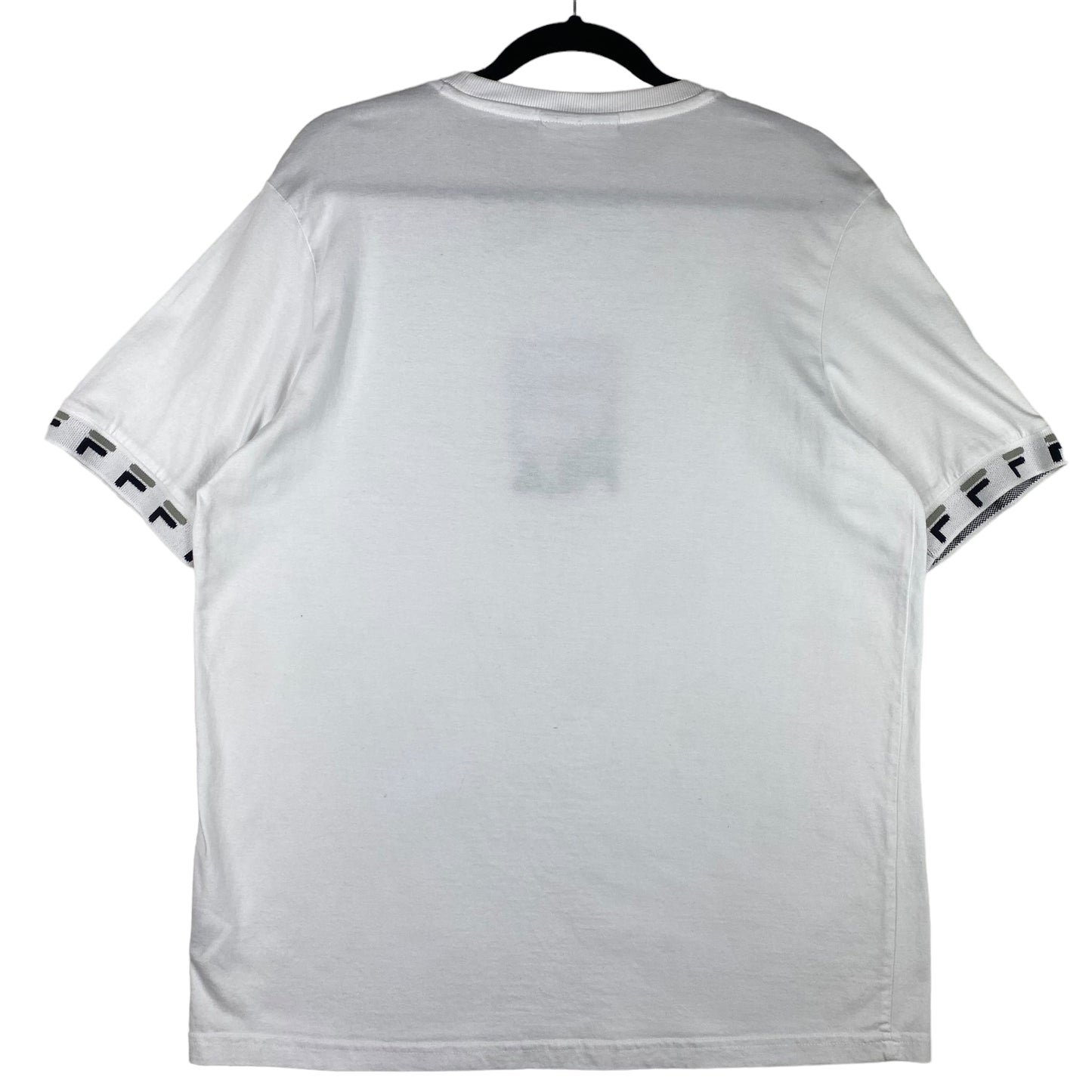 FILA White Embroidered Monogram Cotton Tee Shirt Size L