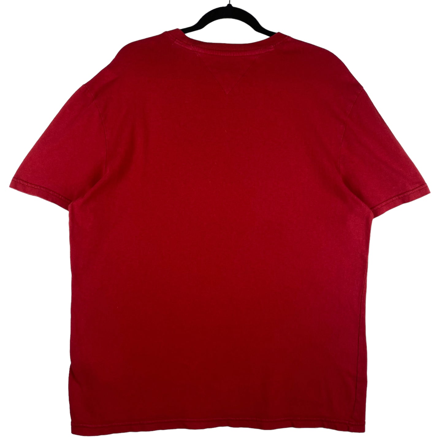 Tommy Jeans Red Embroidered Chest Script Cotton Tee Shirt Size L