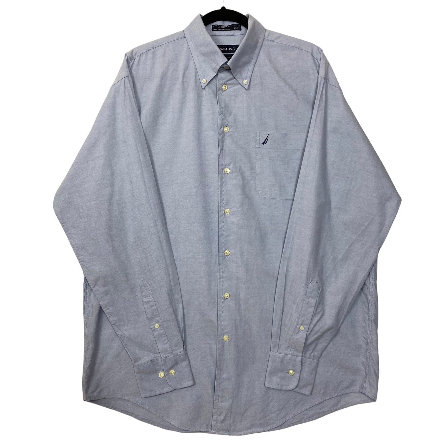 Nautica Light Blue 100% Cotton Long Sleeve Dress Shirt Size XL