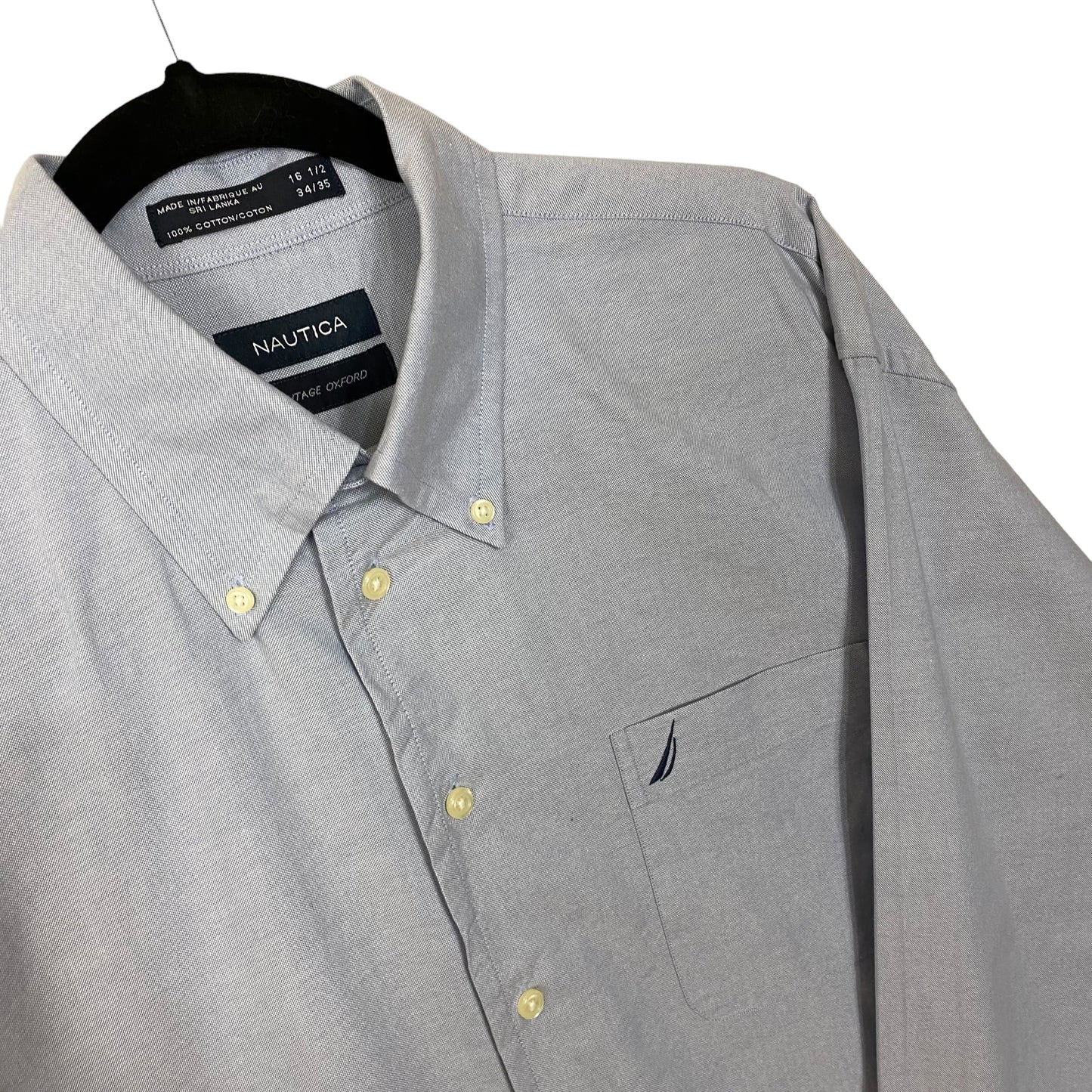 Nautica Light Blue 100% Cotton Long Sleeve Dress Shirt Size XL