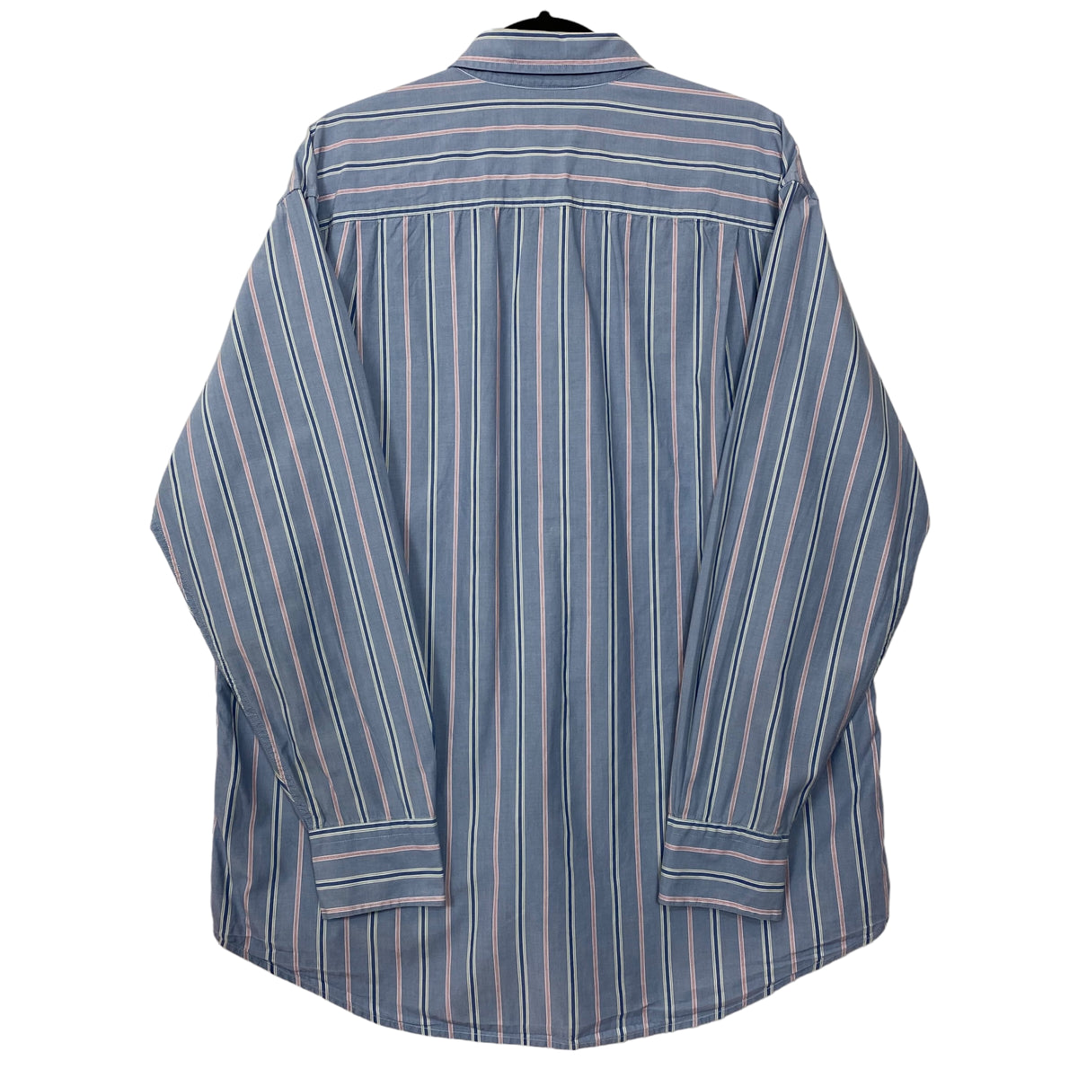 Nautica Blue Striped 100% Cotton Long Sleeve Dress Shirt Size L