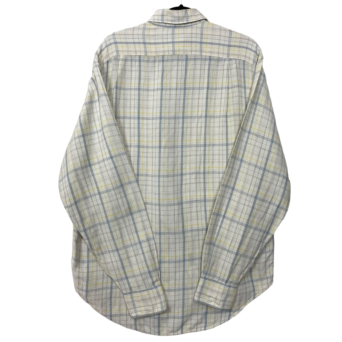 Nautica White Rayon & Linen Blend Checkered Long Sleeve Dress Shirt Size M