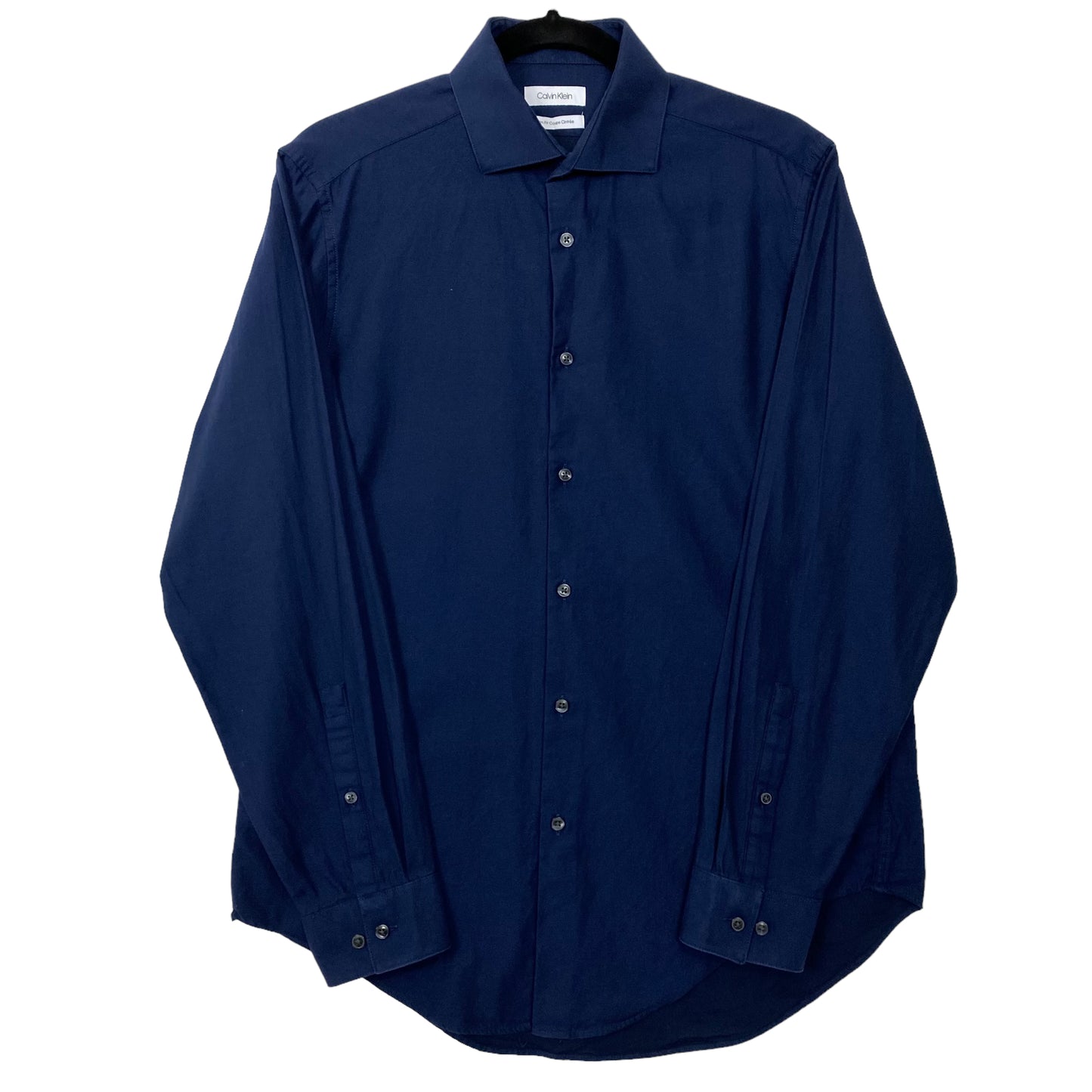 Calvin Klein Dark Blue Slim Fit Long Sleeve Dress Shirt Size M