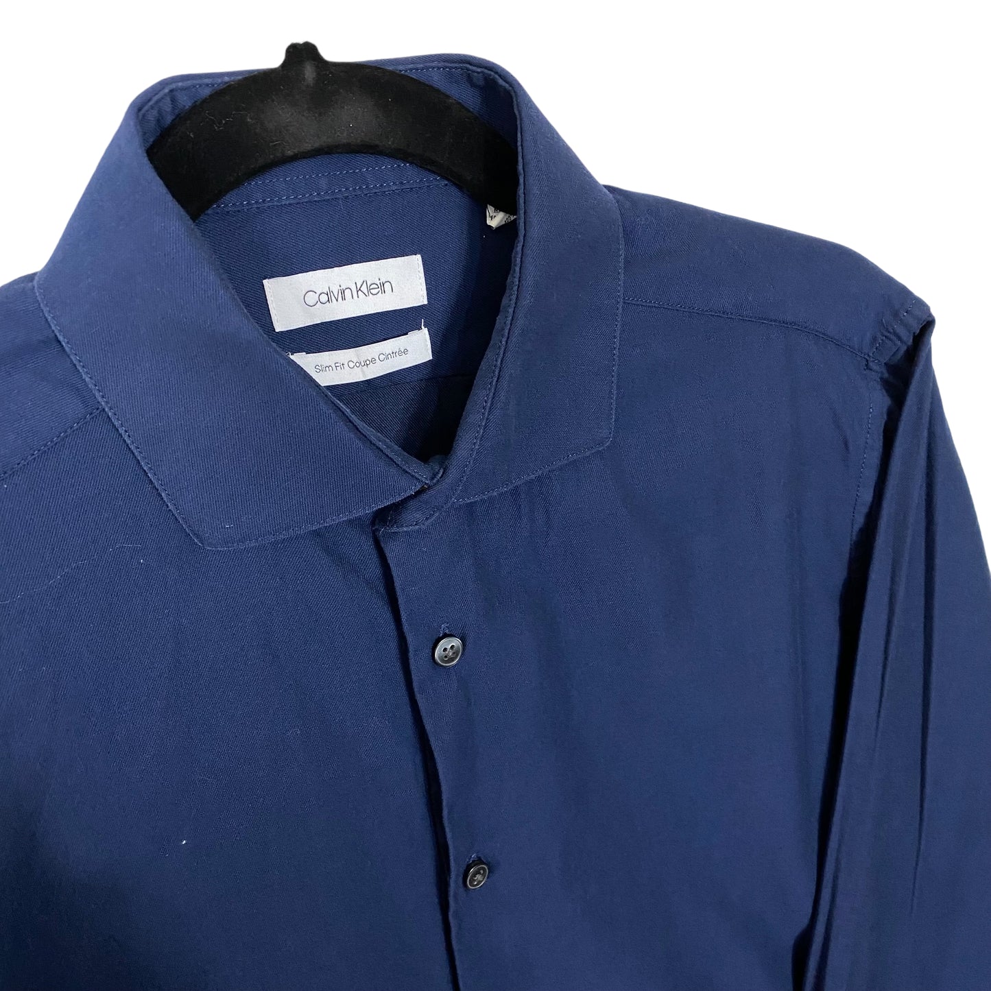 Calvin Klein Dark Blue Slim Fit Long Sleeve Dress Shirt Size M
