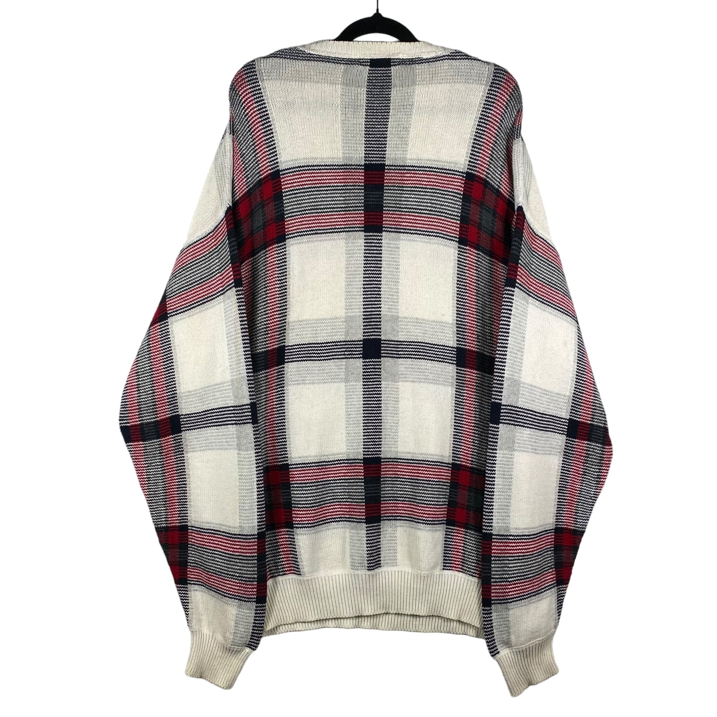 Vintage Nautica 2000's Cream Red & Black Heavy Knit Sweater Size XL