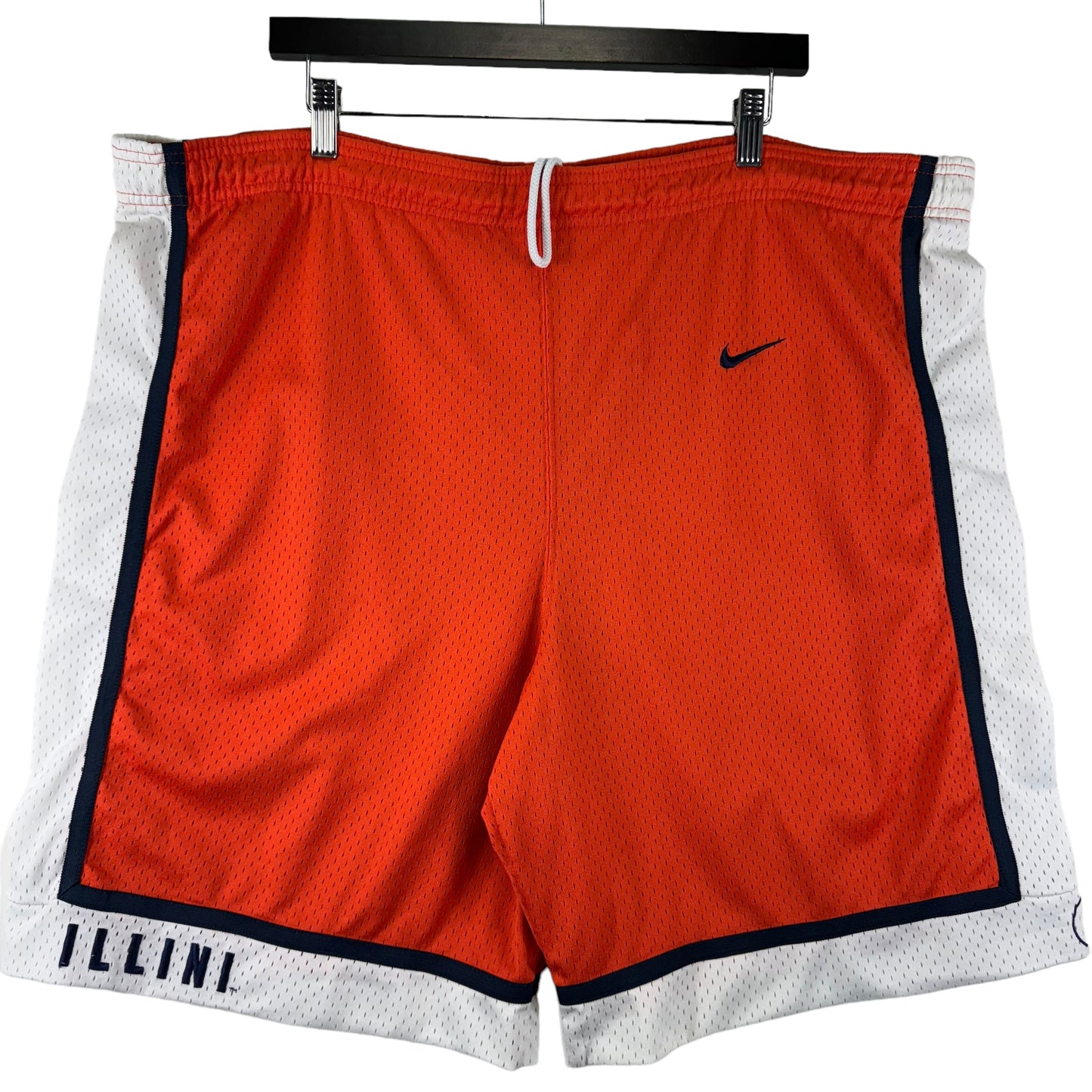 Vintage Nike Team 2000's Orange & White Illinoi University USA Football Sport Shorts Size M