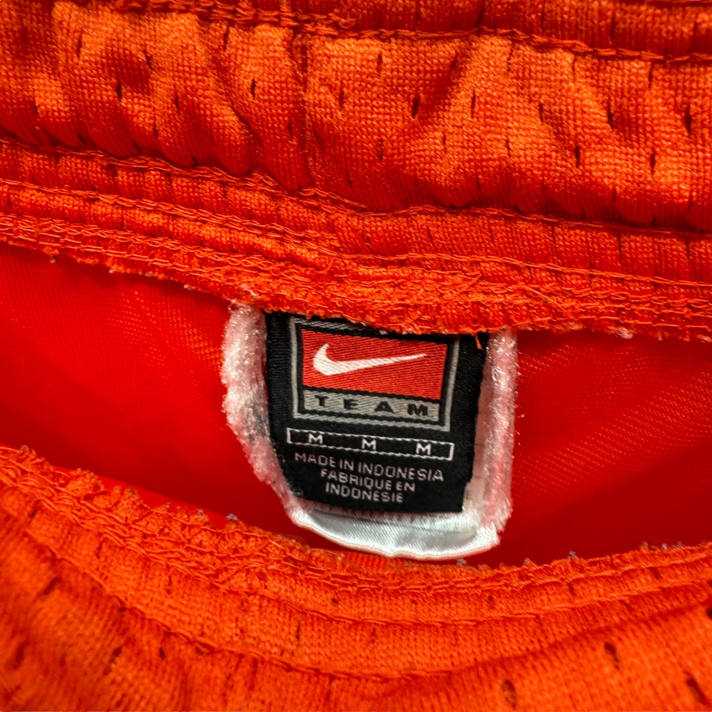 Vintage Nike Team 2000's Orange & White Illinoi University USA Football Sport Shorts Size M