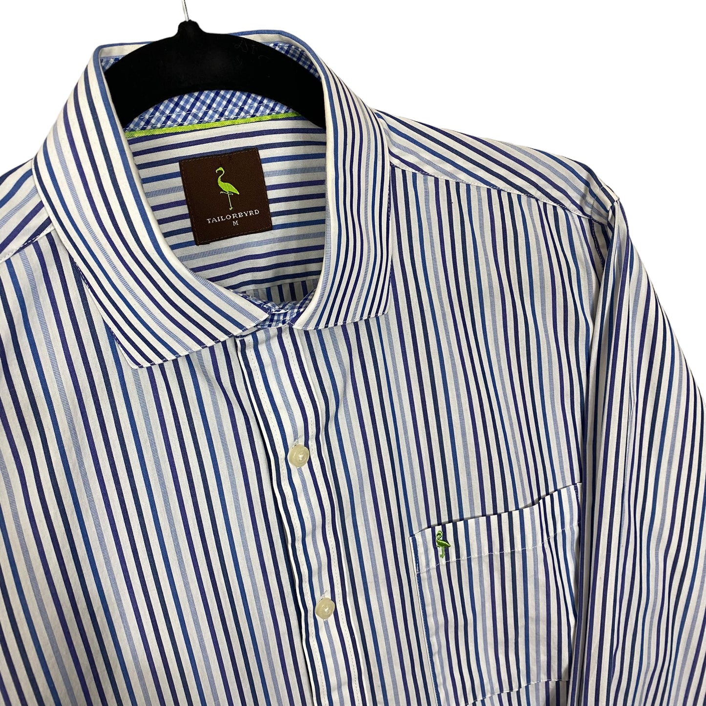 Tailorbyrd Blue Striped Long Sleeve Dress Shirt Size M