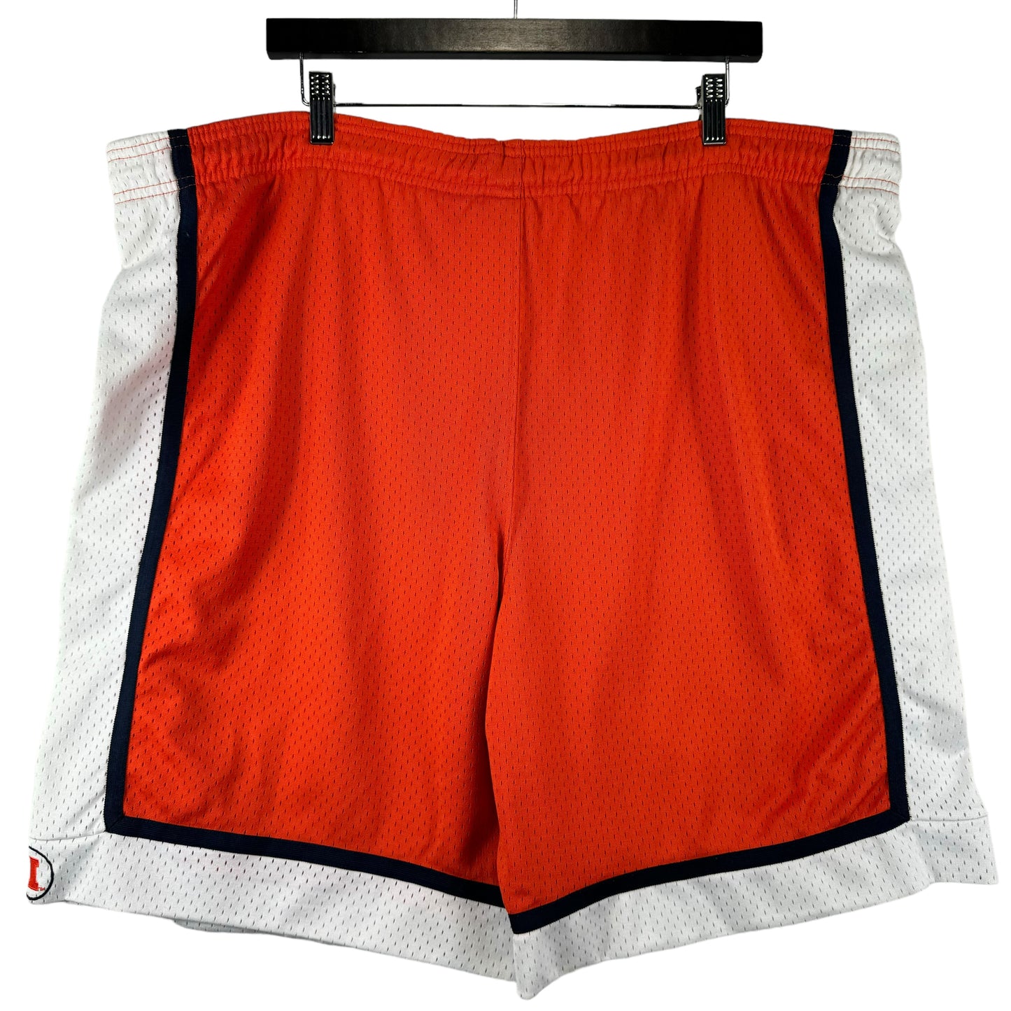 Vintage Nike Team 2000's Orange & White Illinoi University USA Football Sport Shorts Size M