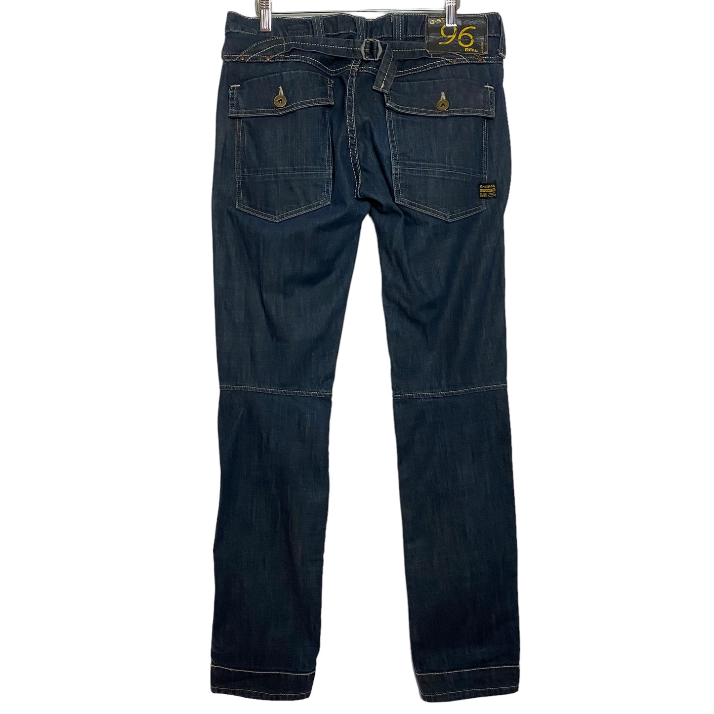 Vintage G Star Raw Jeans 90's Dark Blue Elwood Slim Denim Bottoms W32