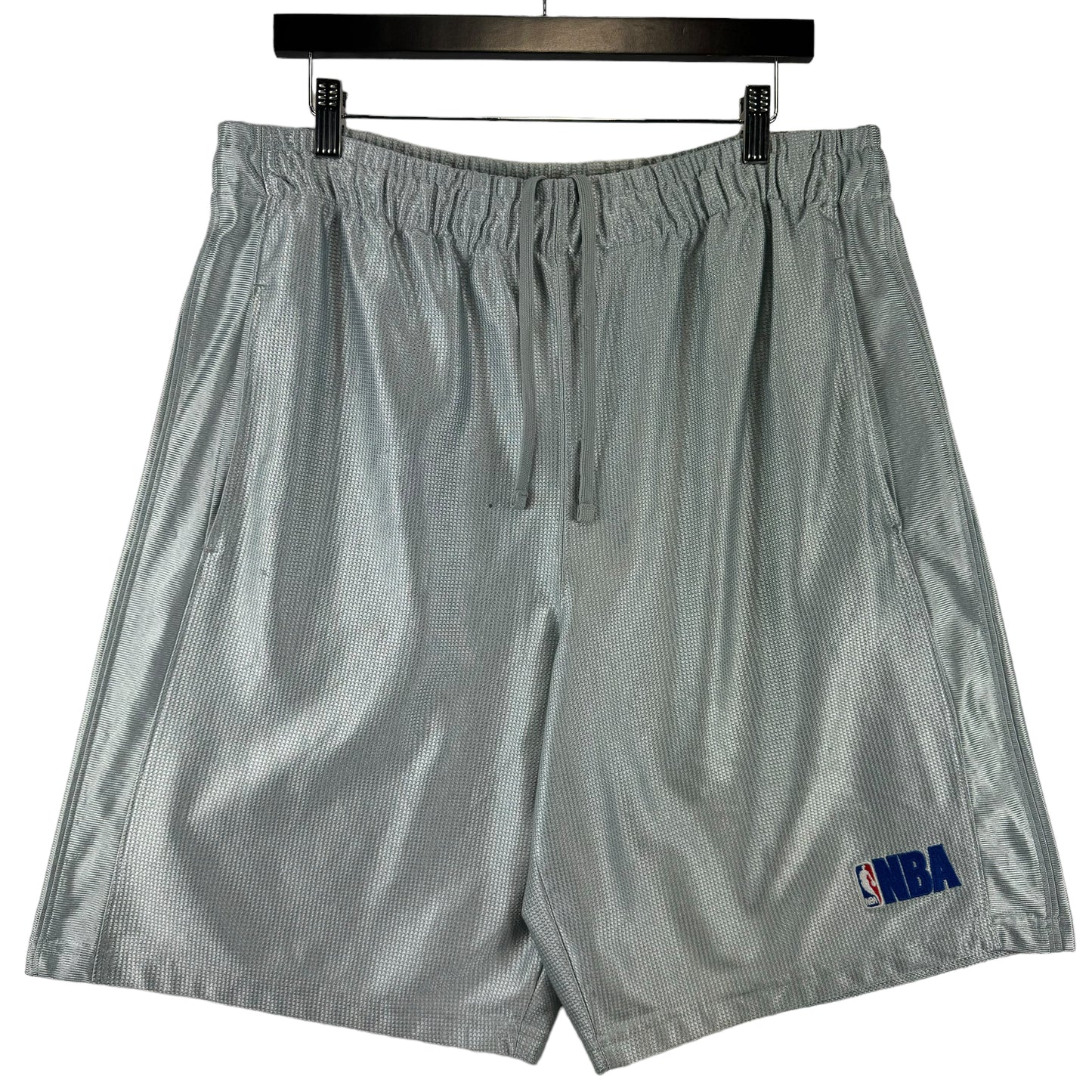 Vintage NBA 2000's Shiny Grey Basketball Sport Shorts Size L
