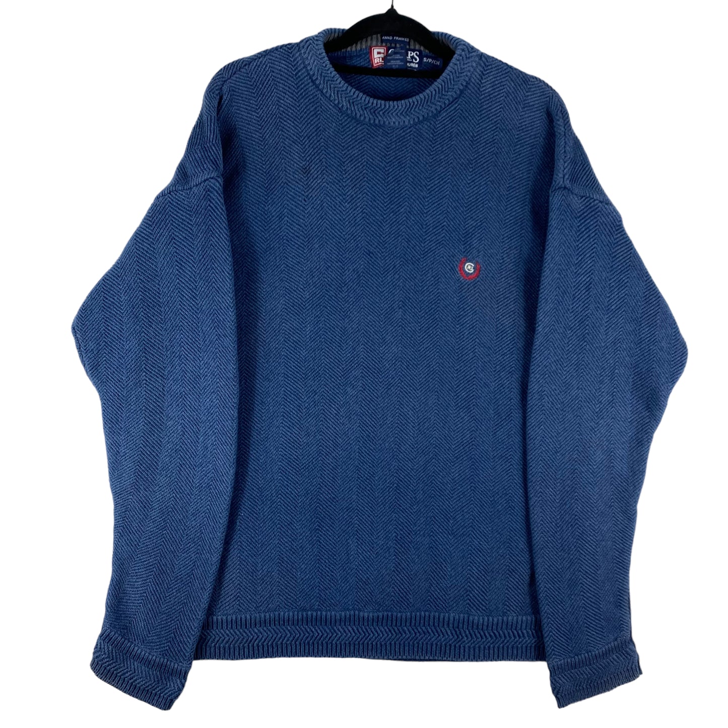 Vintage Ralph Lauren Chaps 90's Steel Blue Thick Knit Sweater Size S