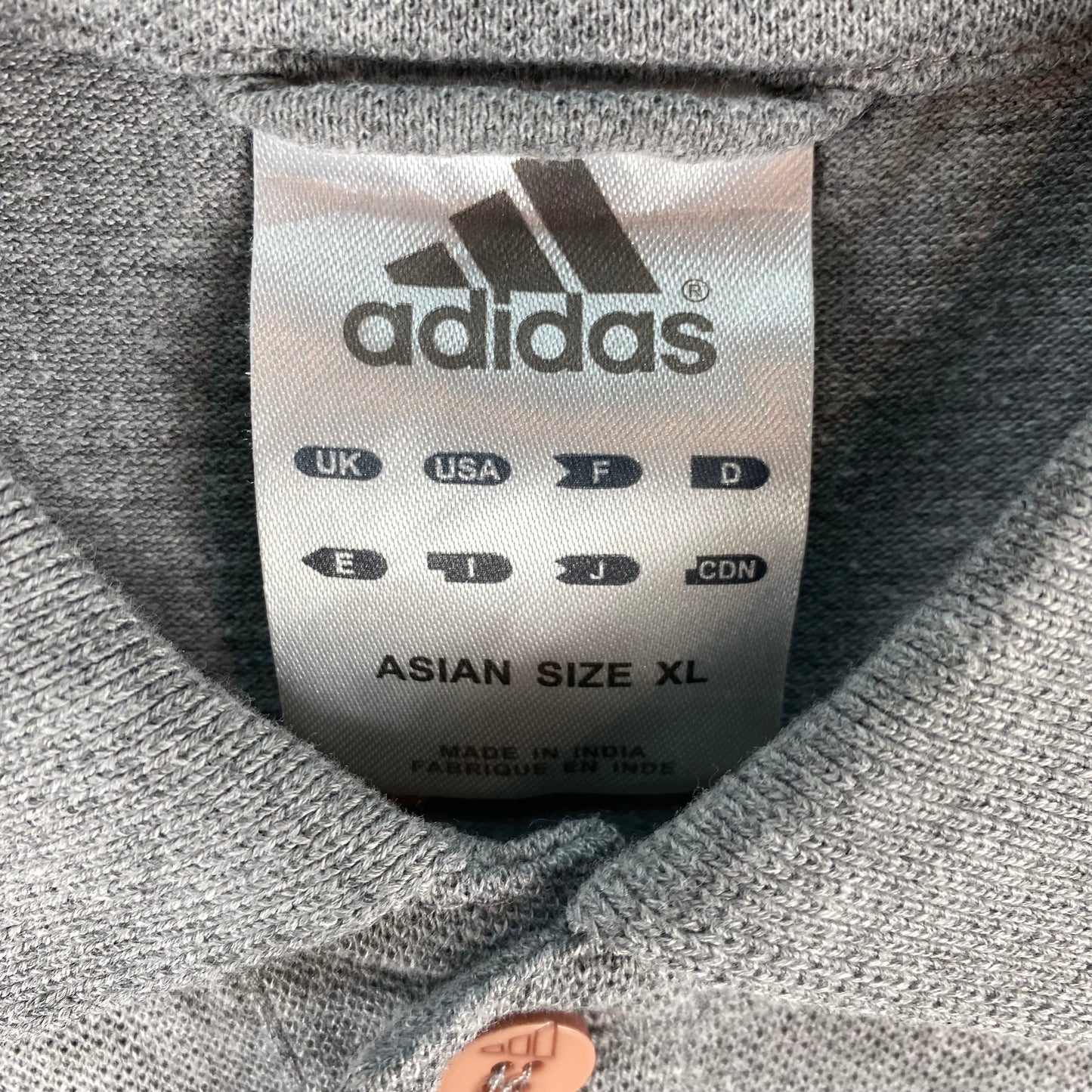 Vintage Adidas 2000's Grey Cotton Polo Shirt Size L