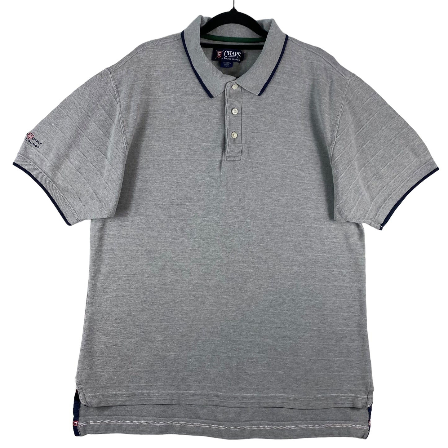 Vintage Ralph Lauren Chaps Golf 90's Textured Cotton Polo Shirt Size L