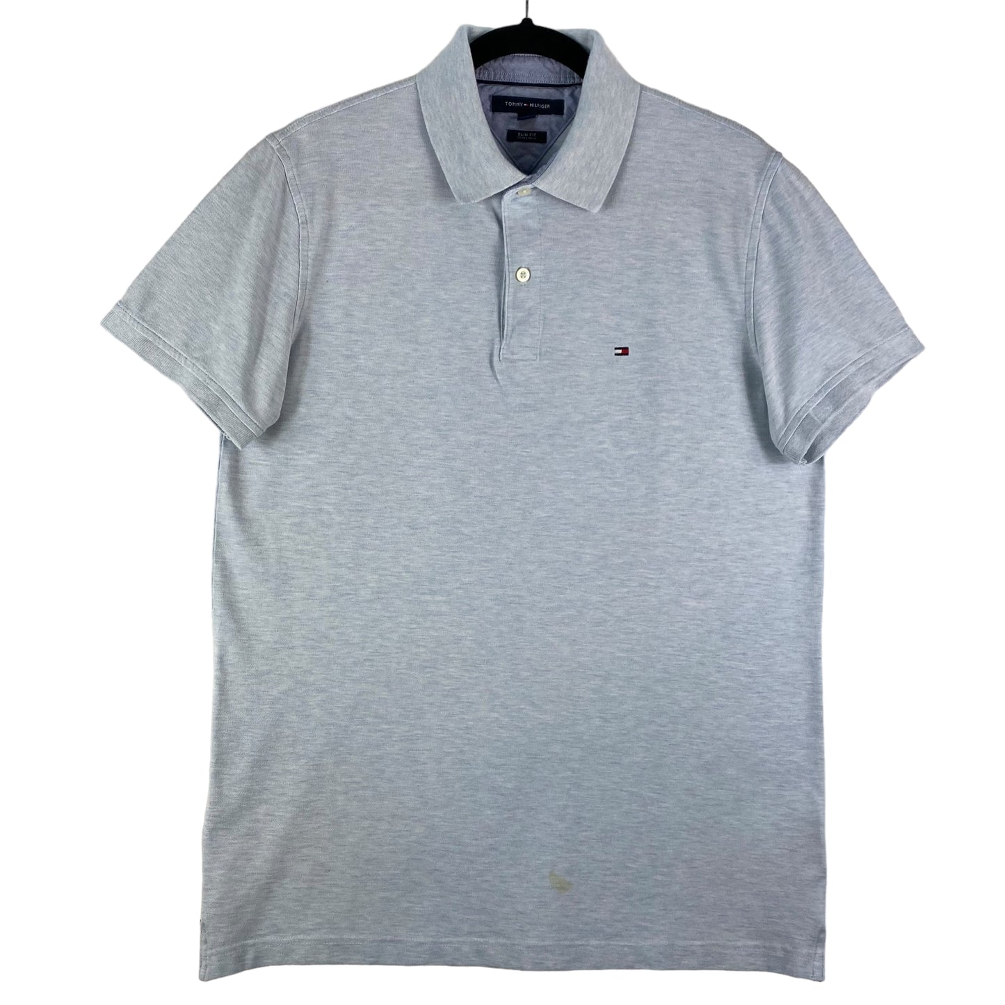 Tommy Hilfiger Light Blue Slim Fit Cotton Polo Shirt Size L