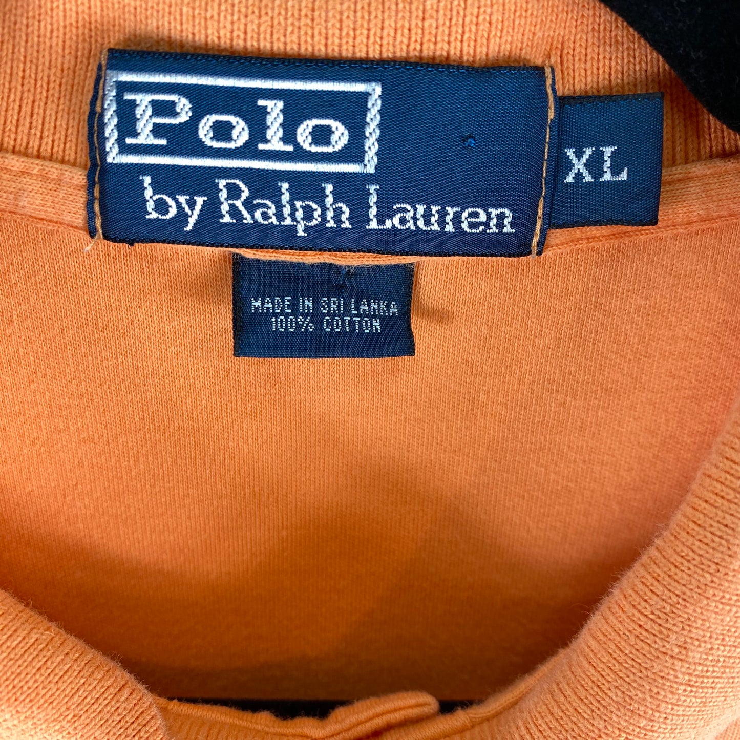Vintage Polo Ralph Lauren 90's Orange Stretch Cotton Polo Shirt Size XL