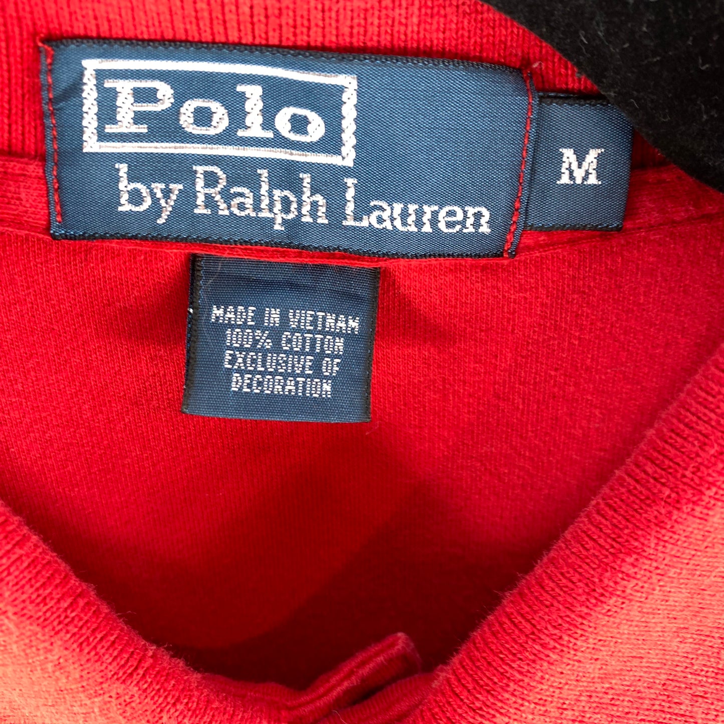 Vintage Polo Ralph Lauren Red Stretch Cotton Polo Shirt Size M