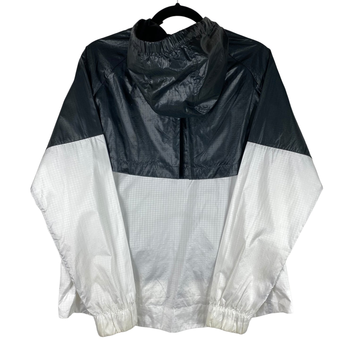 Nike Womens Black & White Hooded Nylon Track Top Spray Jacket Size L