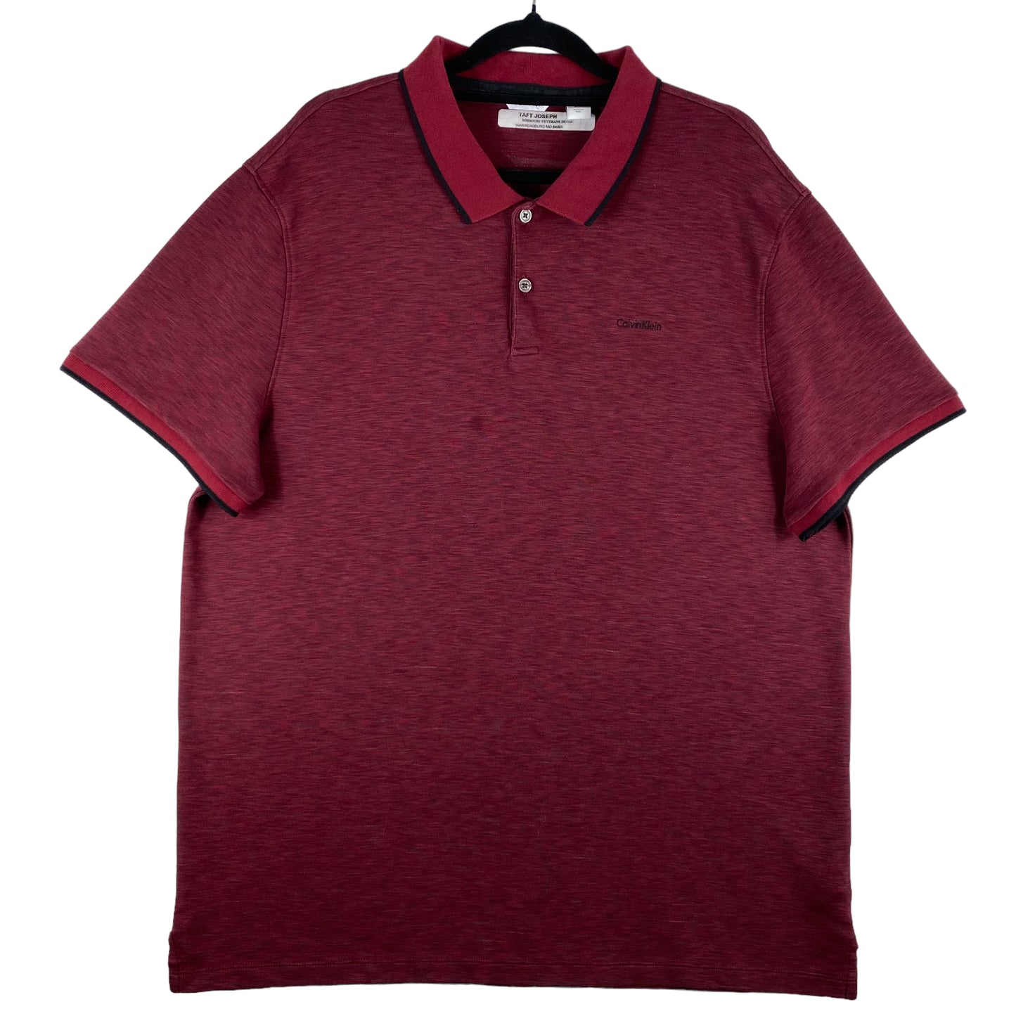 Calvin Klein Maroon Brown Stretch Polo Shirt Size XL
