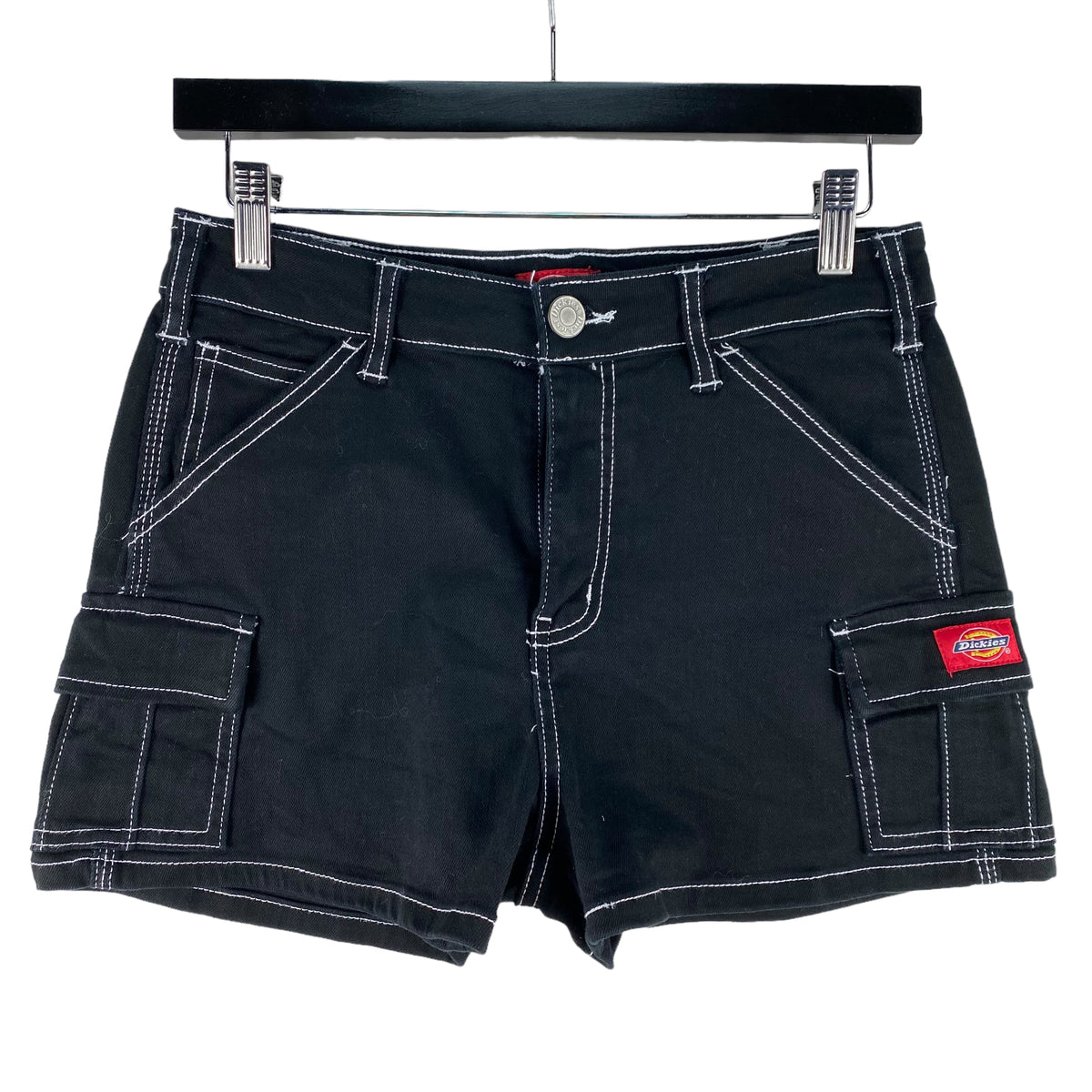 Dickies Womens Black High Cut Stretch Denim Shorts W27