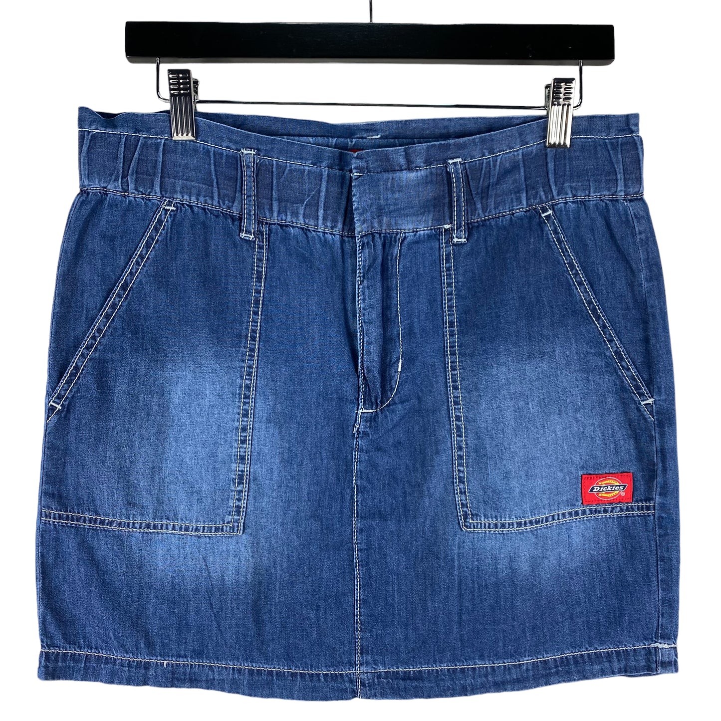 Dickies Womens Dark Blue Lightweight Chambray Skirt W32