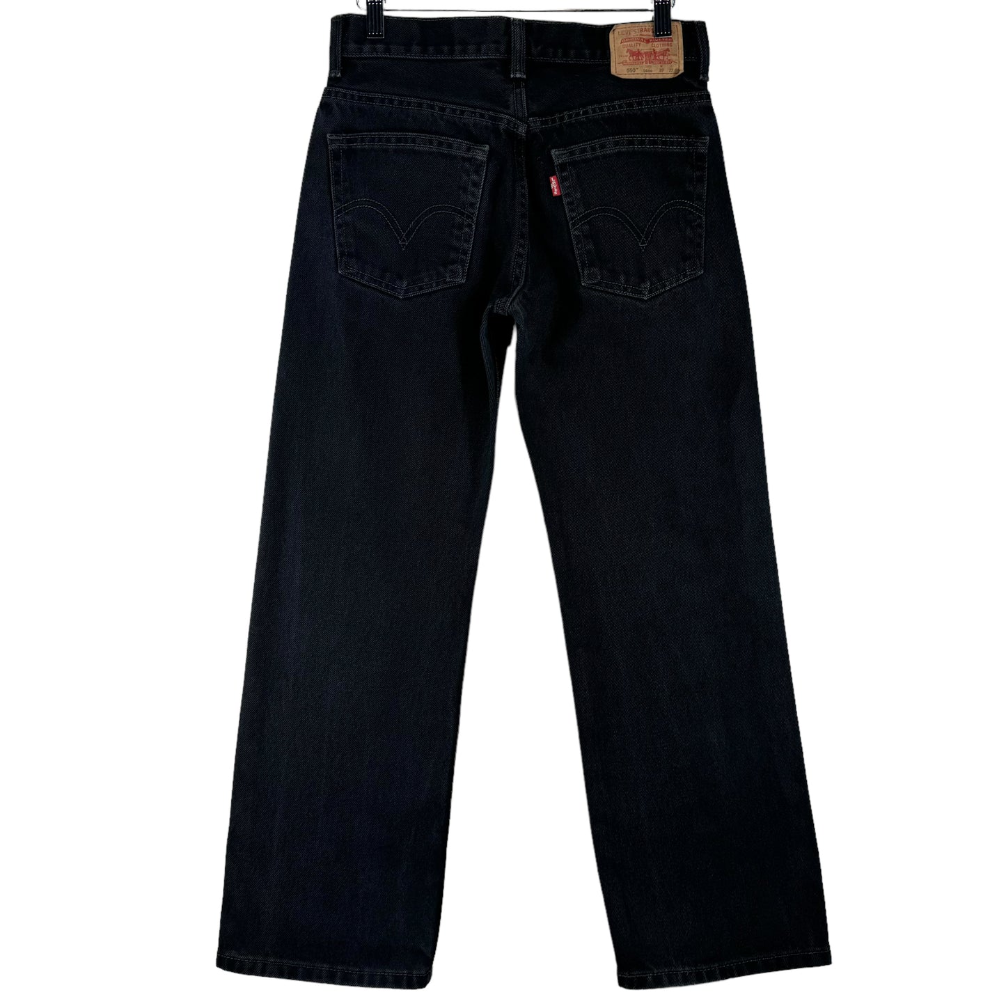 Vintage Levis 550 Jeans 2000's Womens Black Loose Heavy Rigid Denim W27