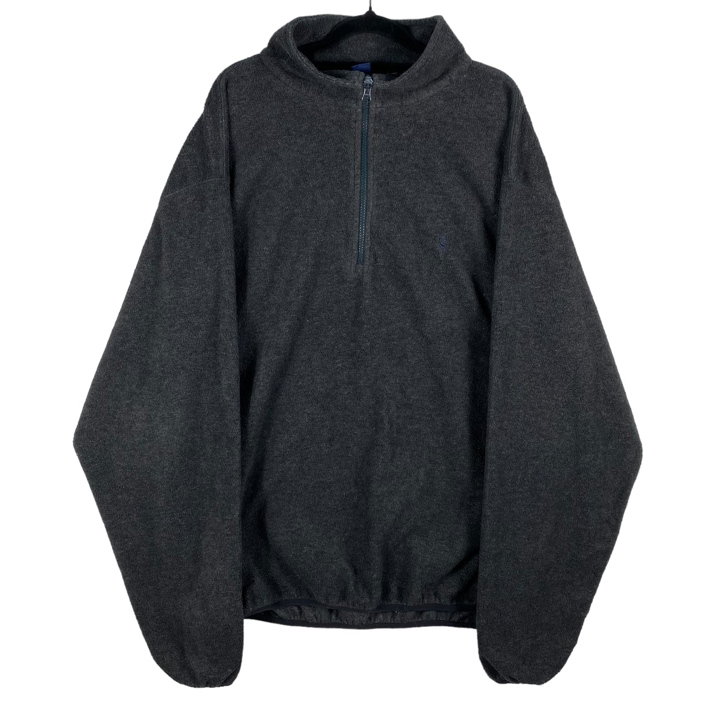 Vintage Nautica 90's Dark Grey USA Made Quarter Zip Fleece Sweater Size XL