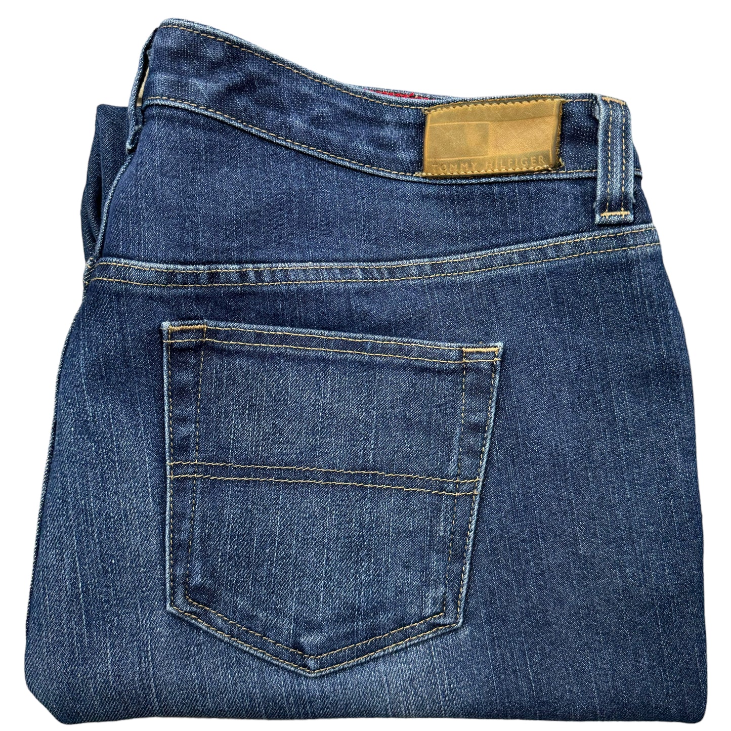 Vintage Tommy Hilfiger Jeans 90's Womens Dark Blue Heavy Hipster Boot Denim W38