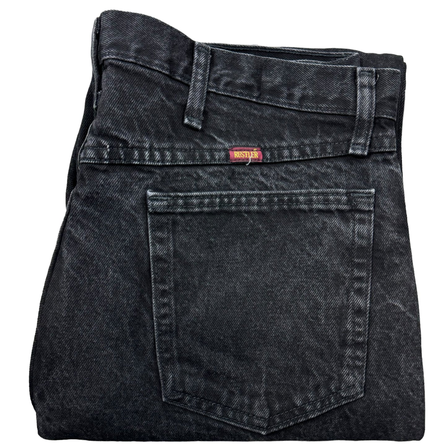 Vintage Rustler Jeans 90's Black Classic Heavy Rigid Denim Bottoms W36